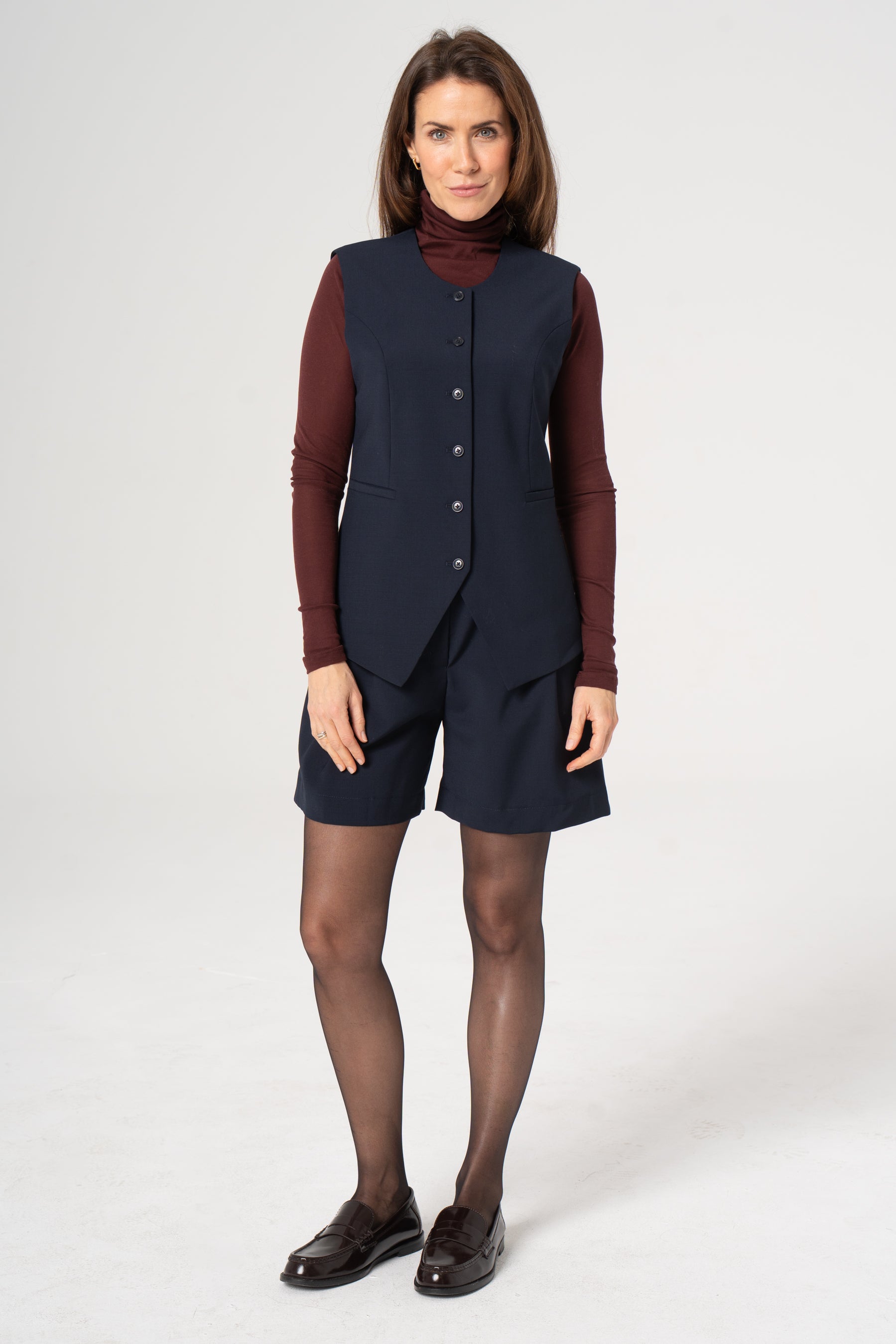 DEBORA navy wool vest