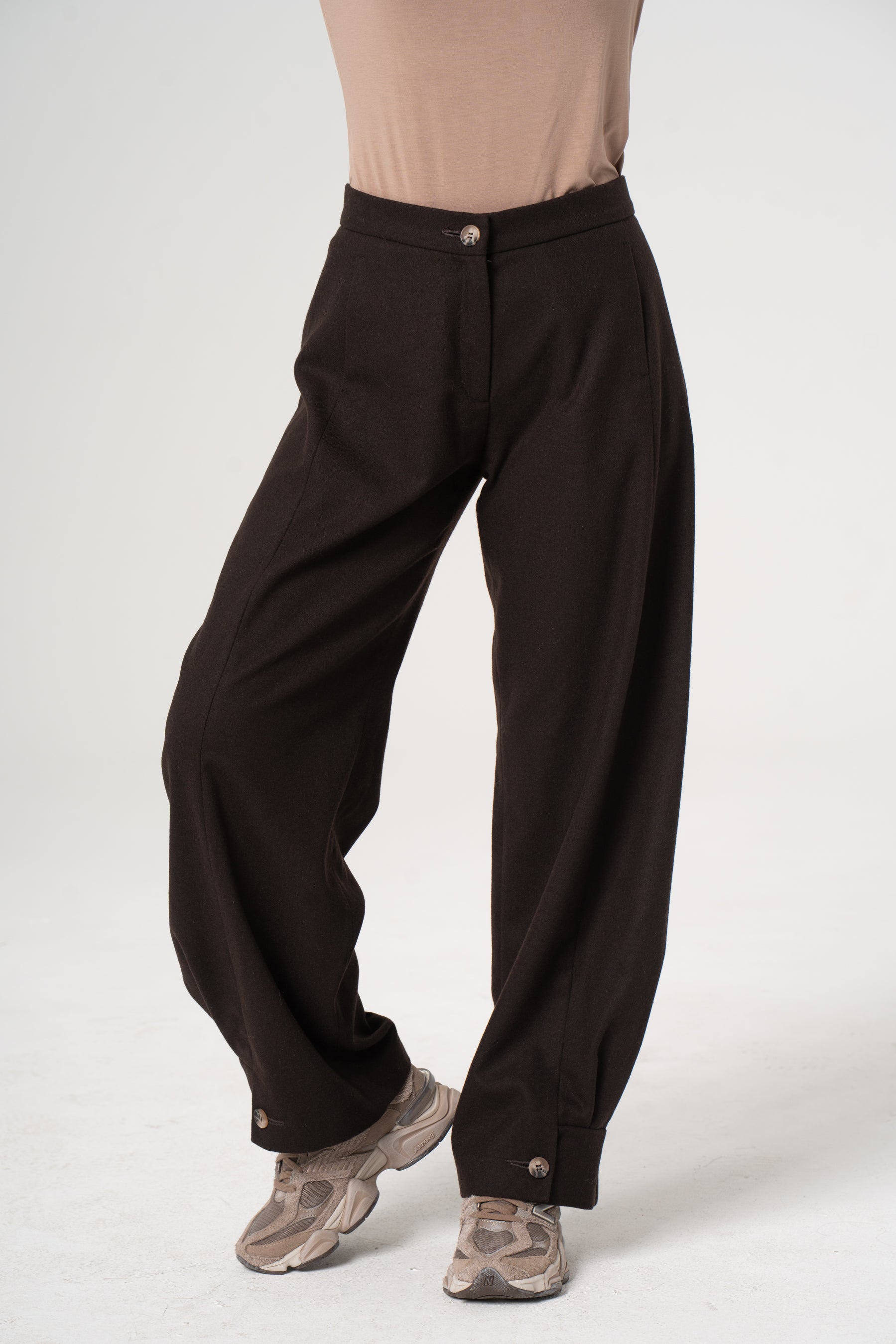 ROMA wool trousers chocolate