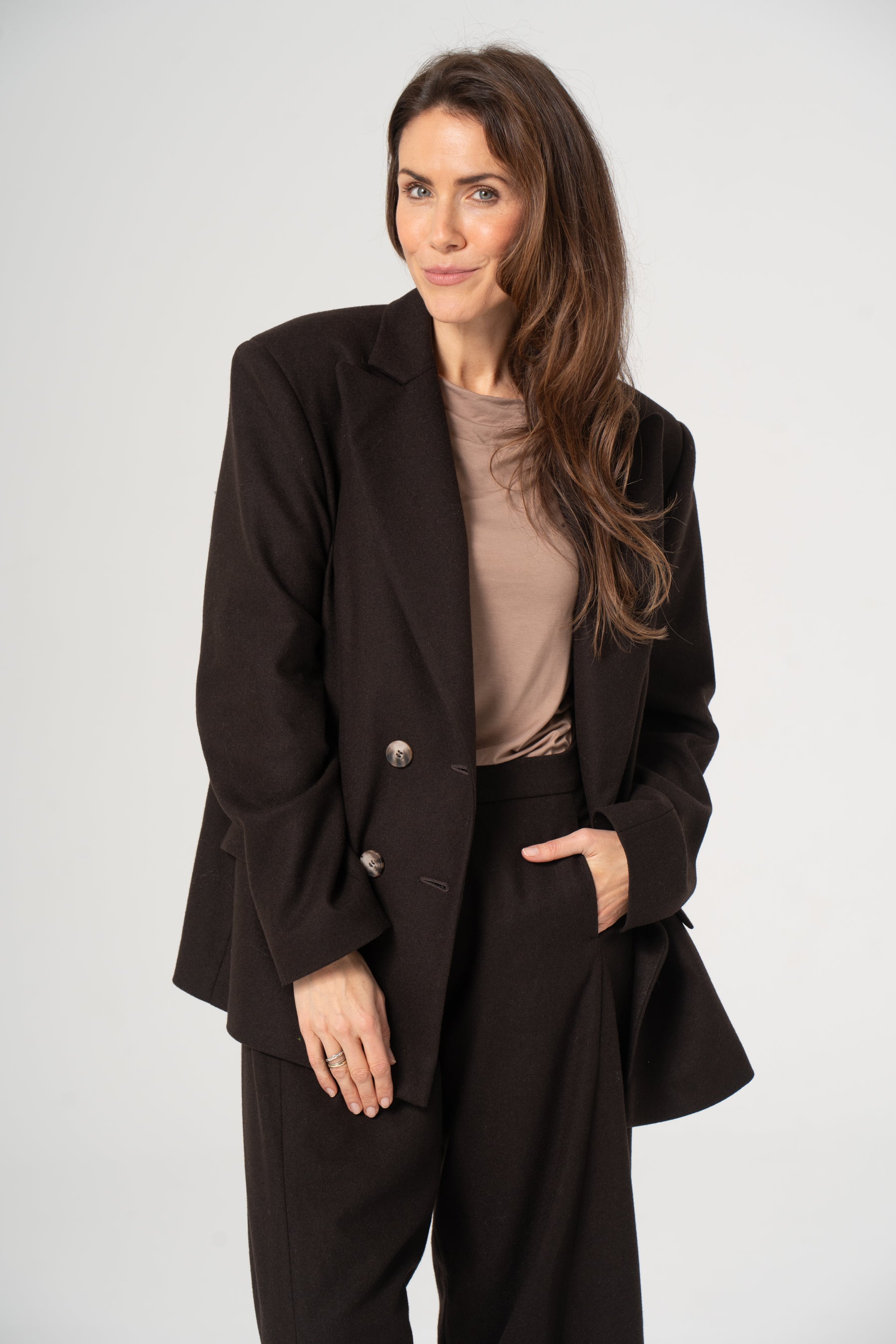 LISA wool blazer chocolate