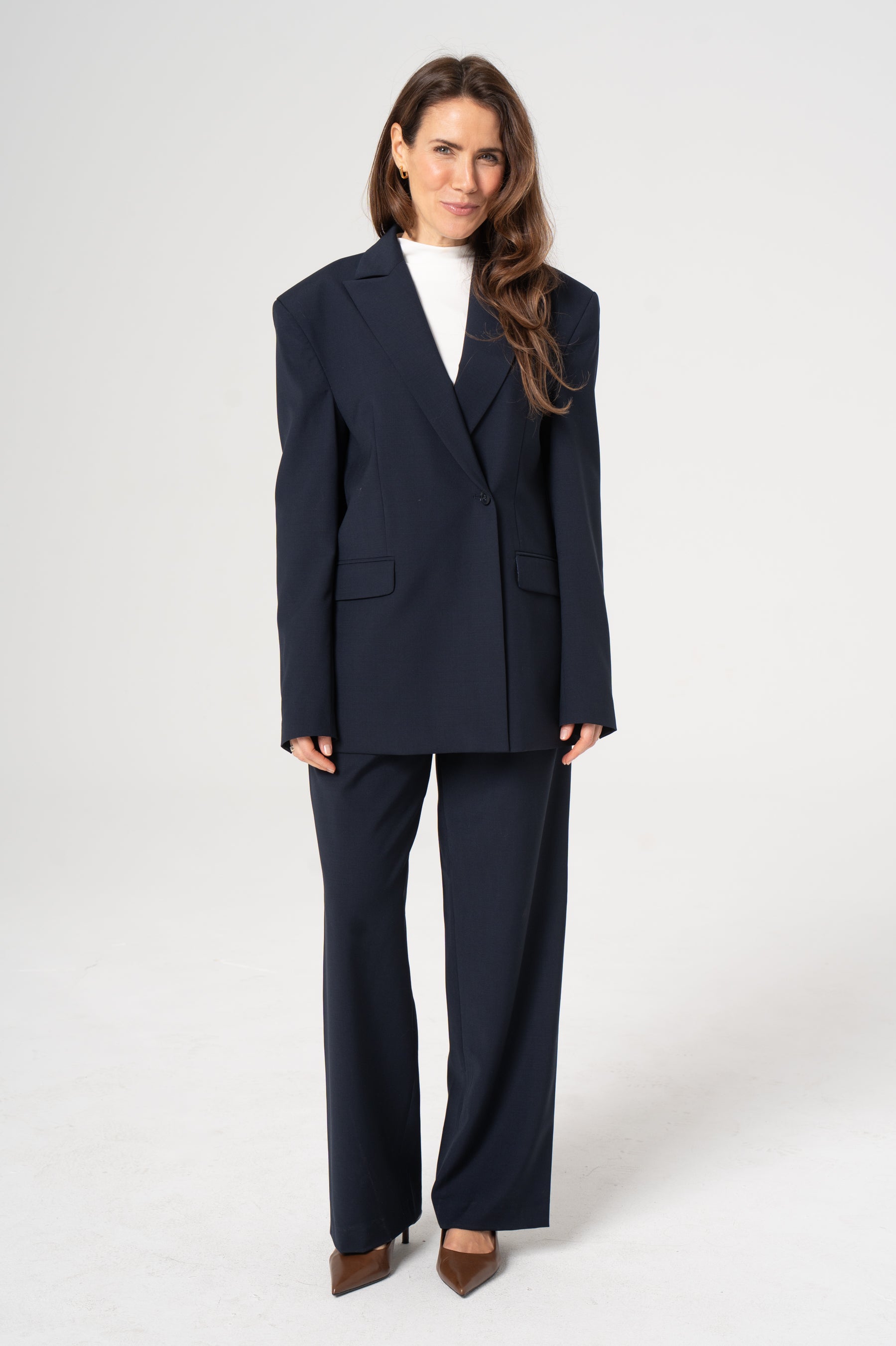 Wool blazer ERNESTA navy blue