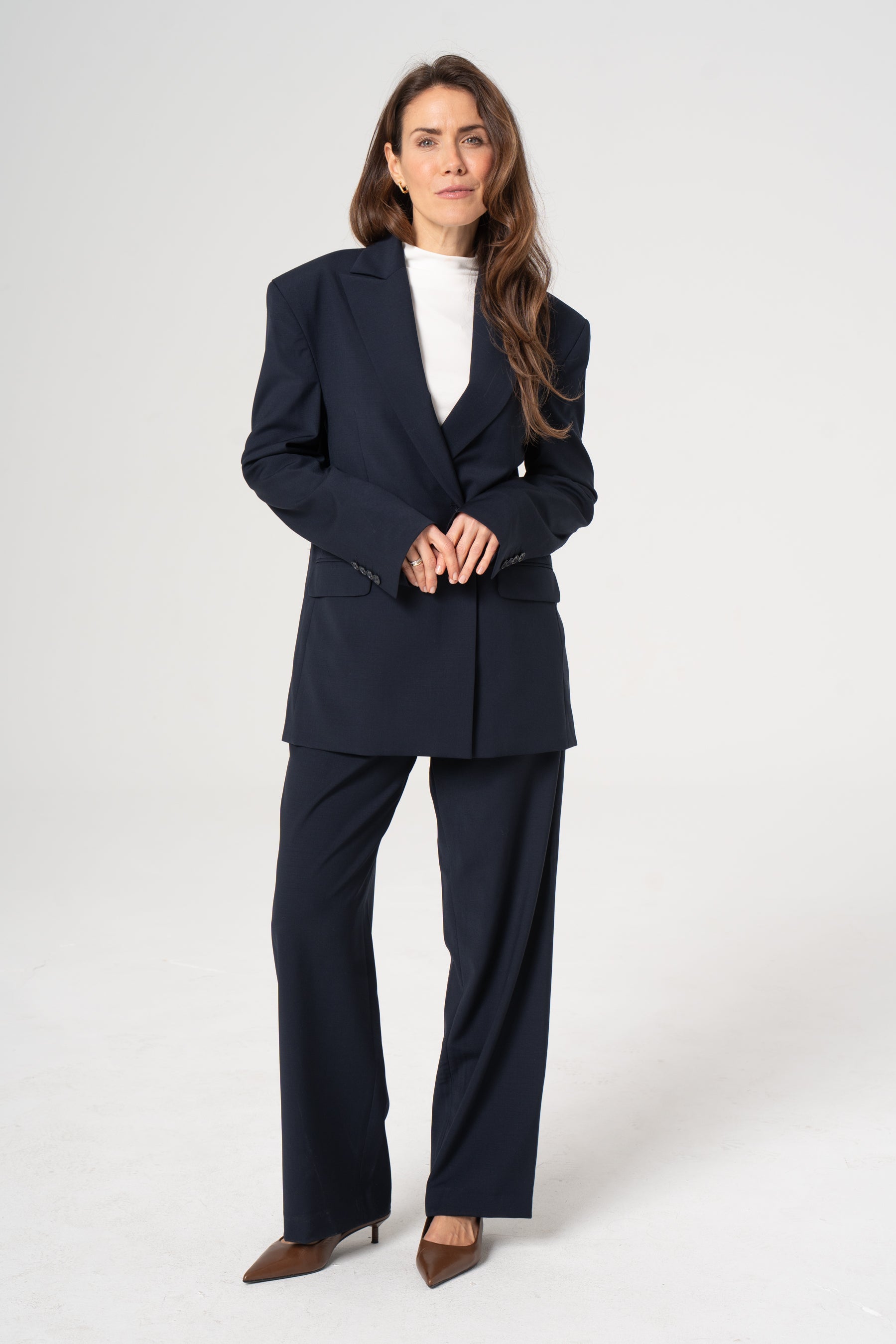 Wool blazer ERNESTA navy blue