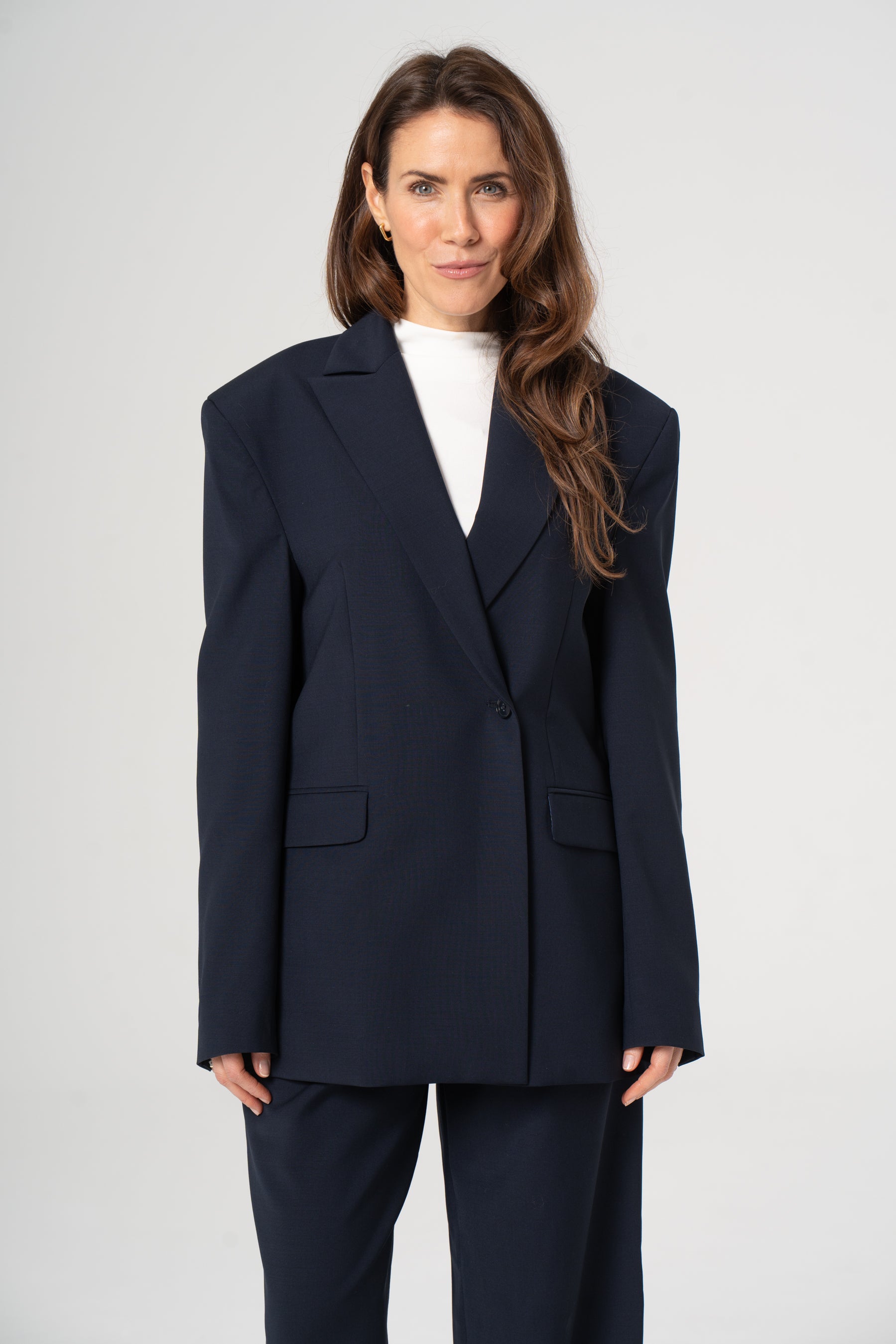 Wool blazer ERNESTA navy blue