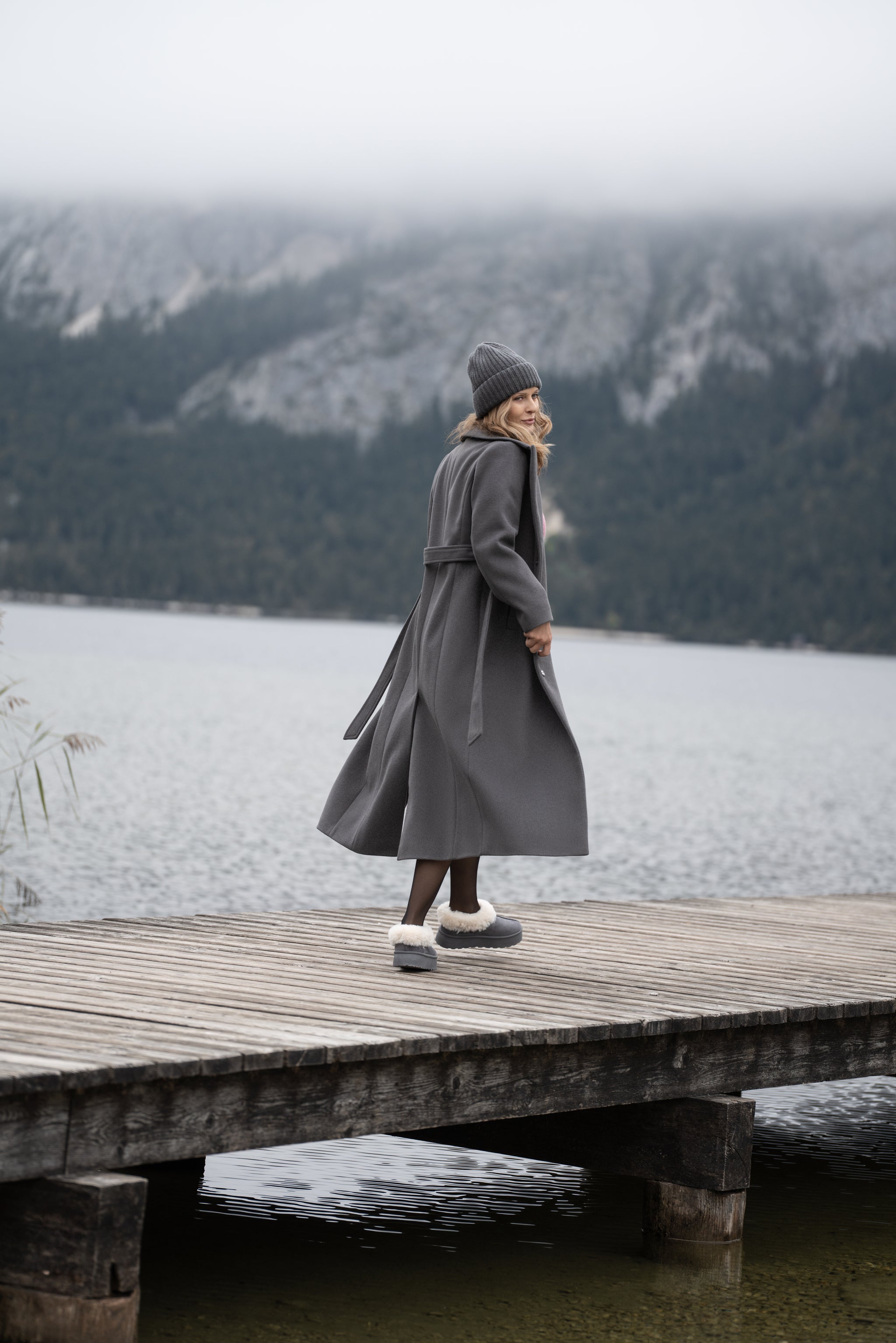 Verona gray alpaca coat - salme.pl