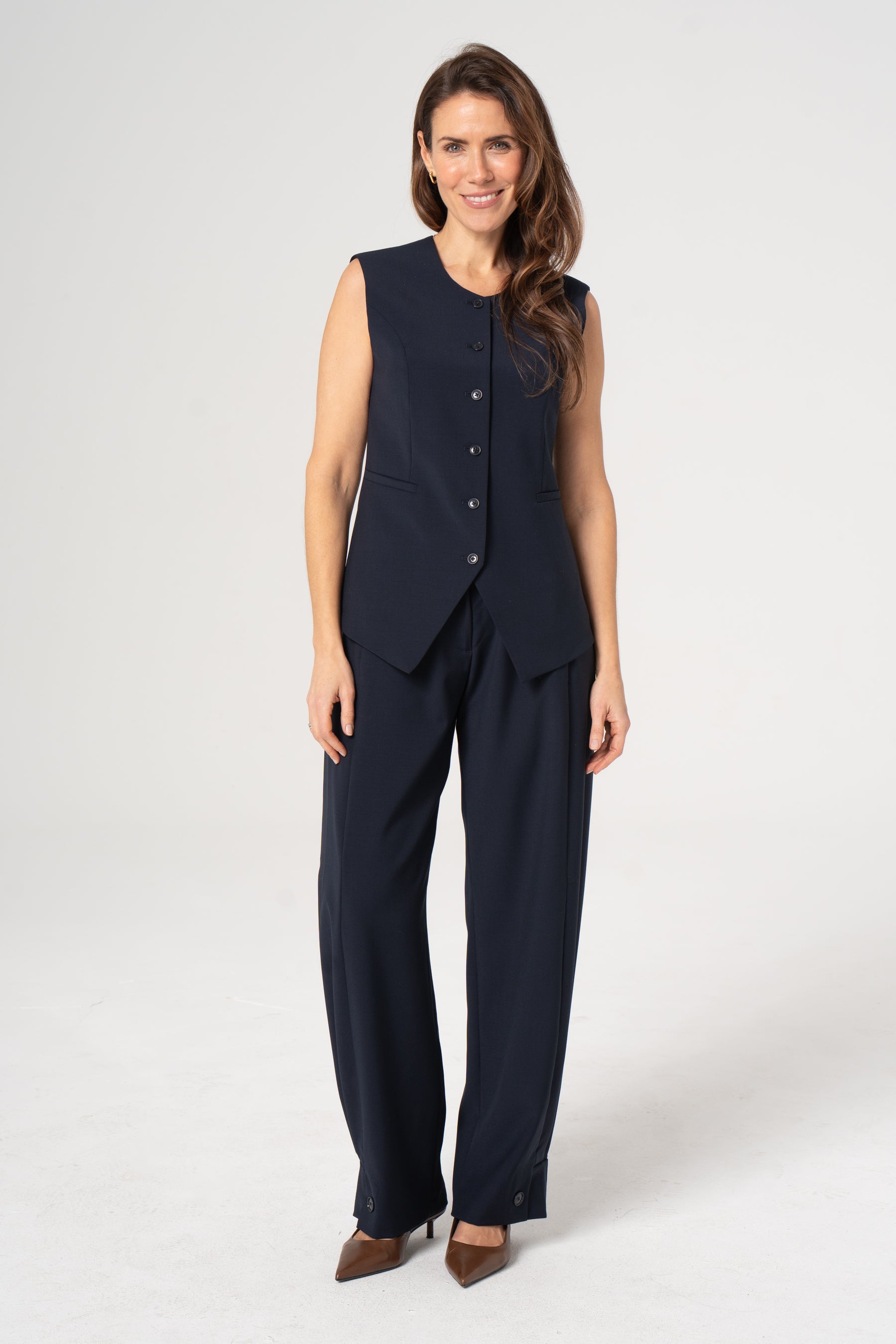 ROMA navy wool trousers