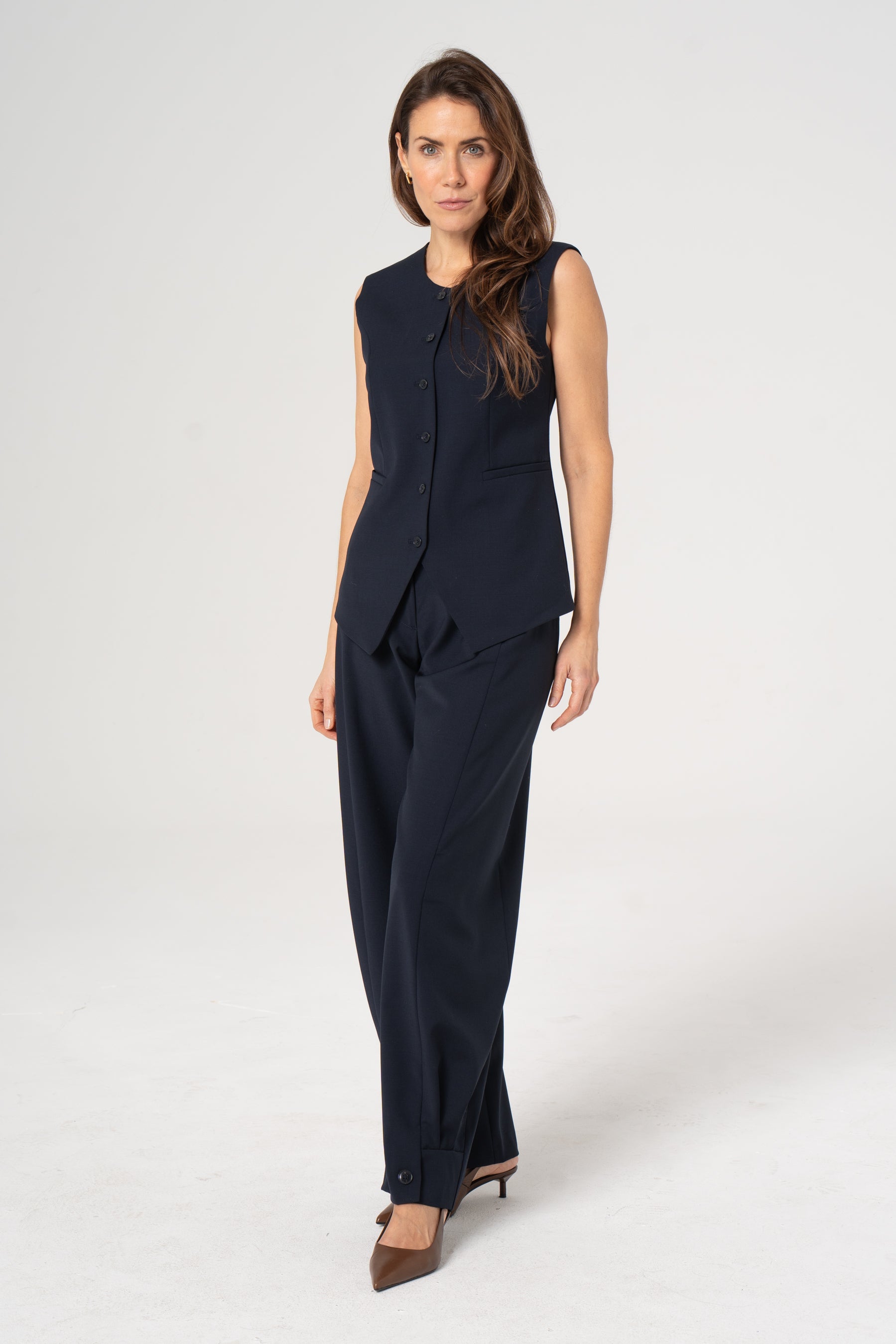 ROMA navy wool trousers