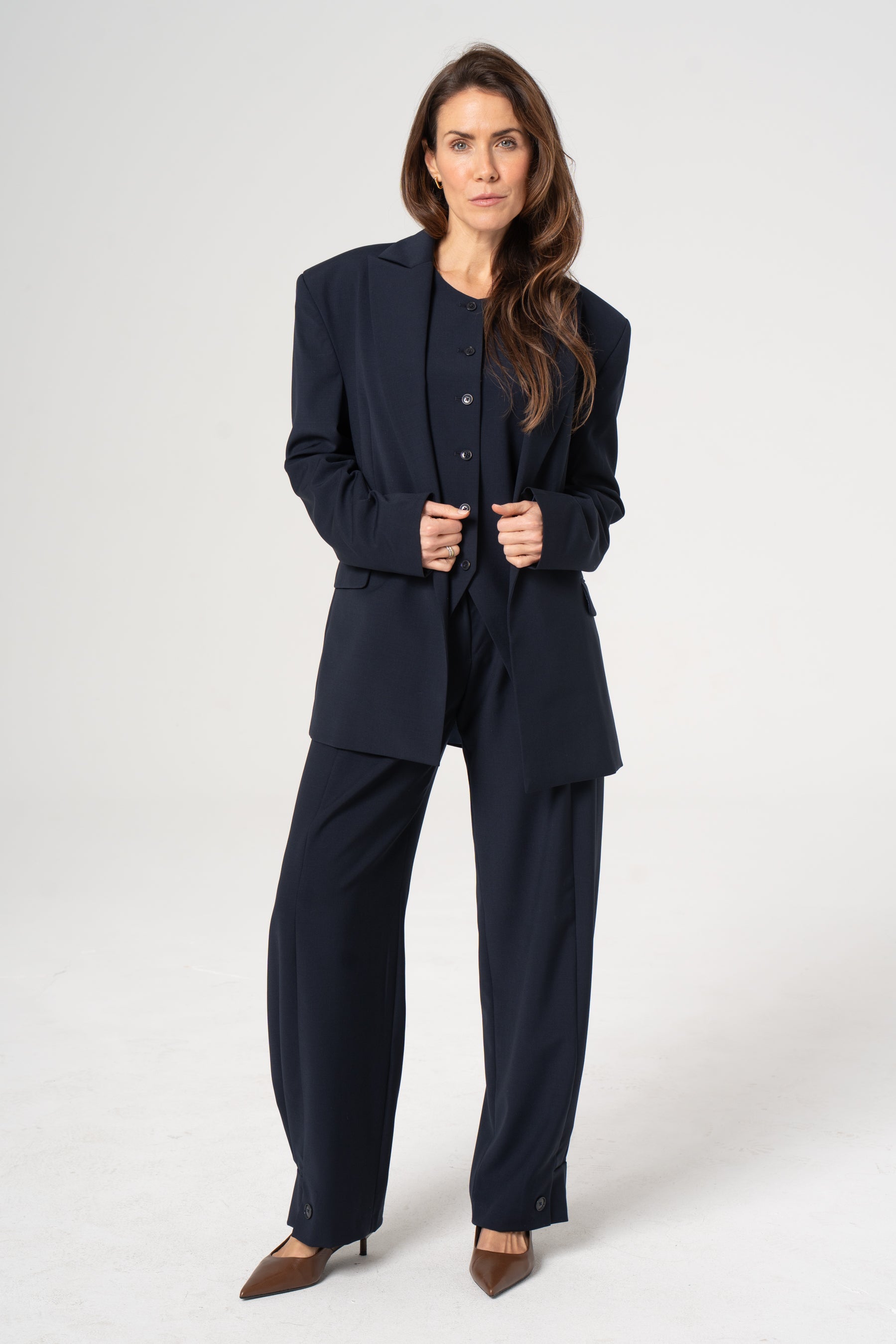 ROMA navy wool trousers