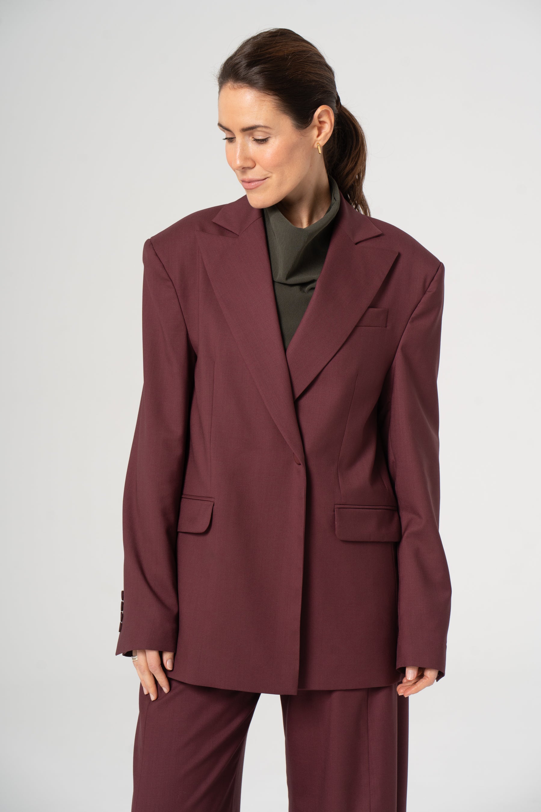 Wool blazer ERNESTA burgundy