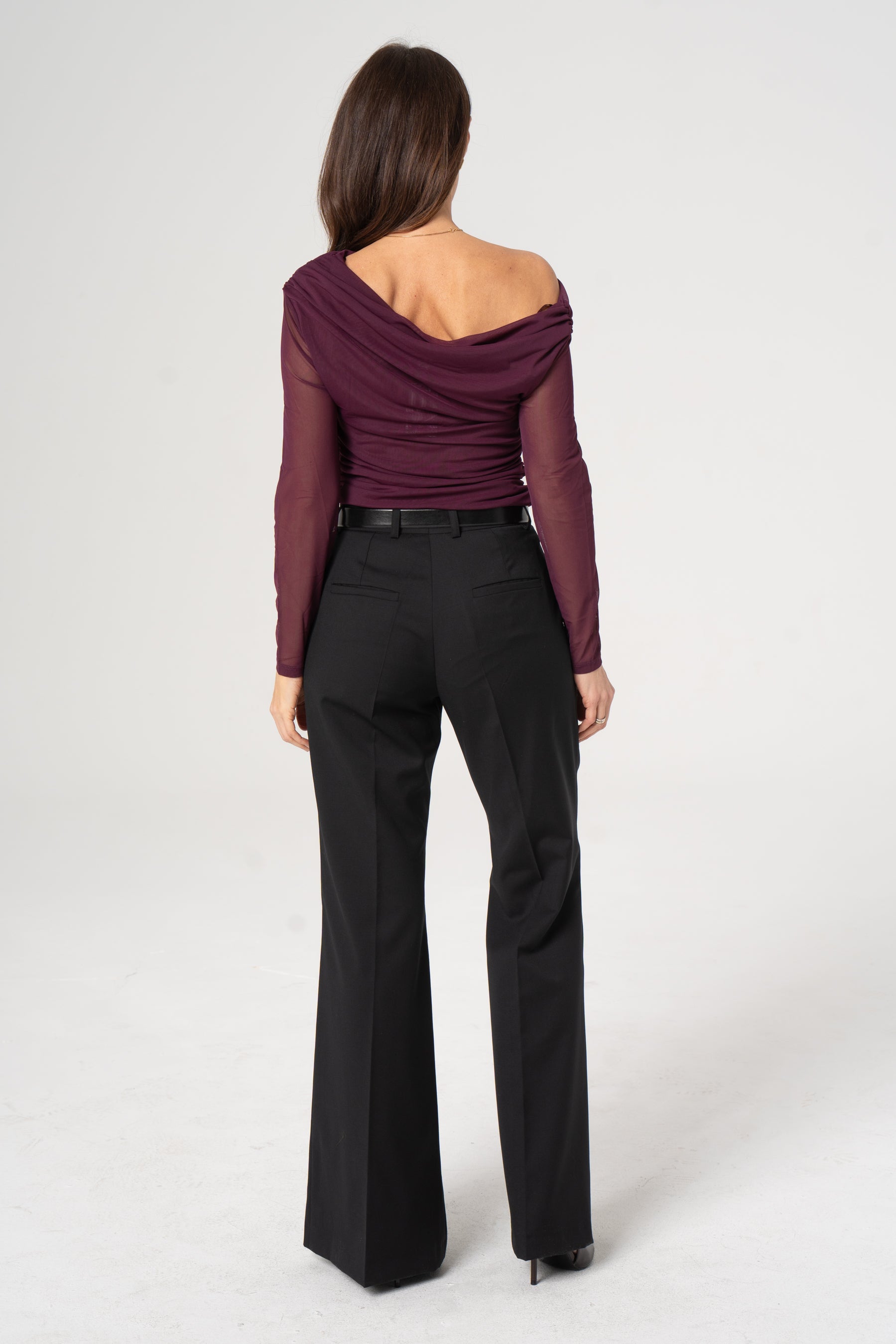 BERTA black wool trousers