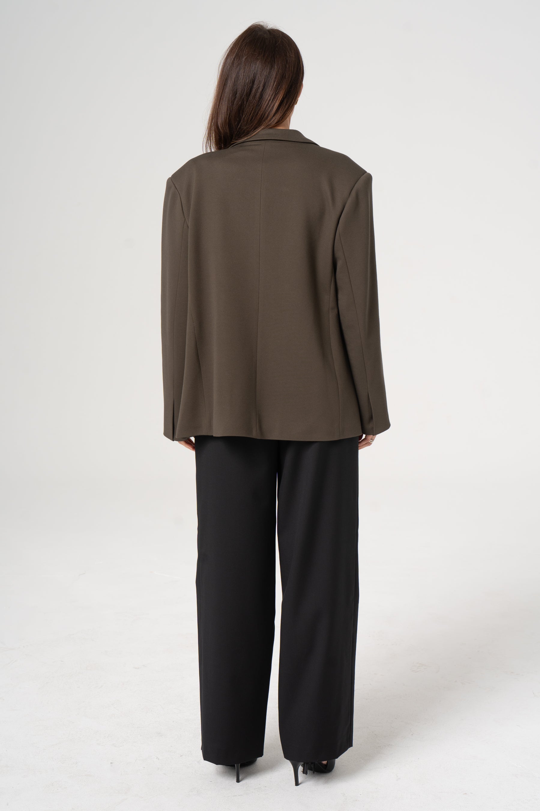 EWELINA black wool trousers