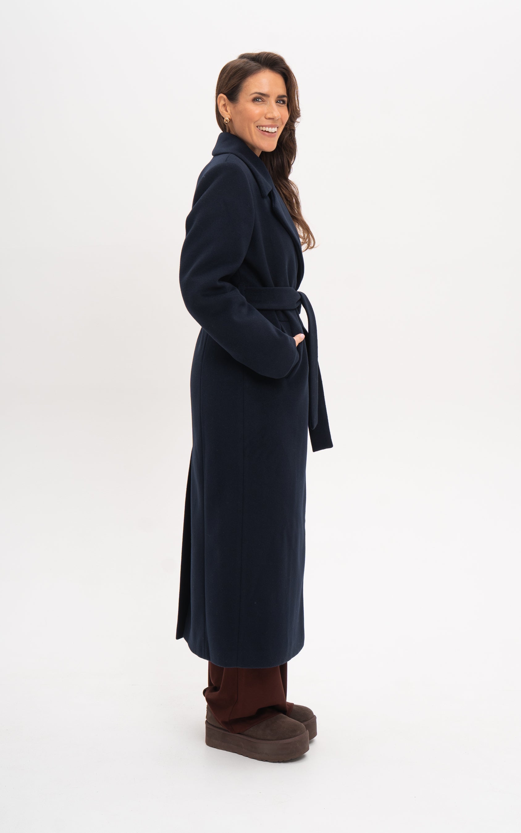 VERONA maxi coat navy blue