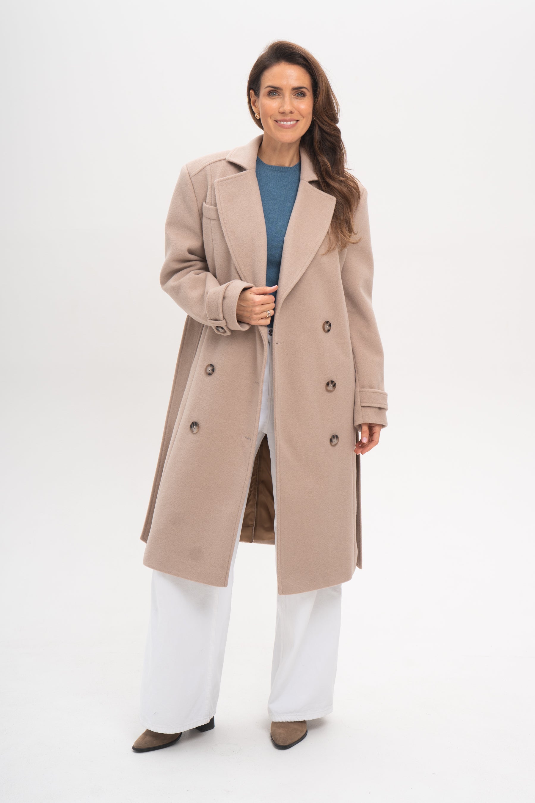 MALWINA midi coat beige