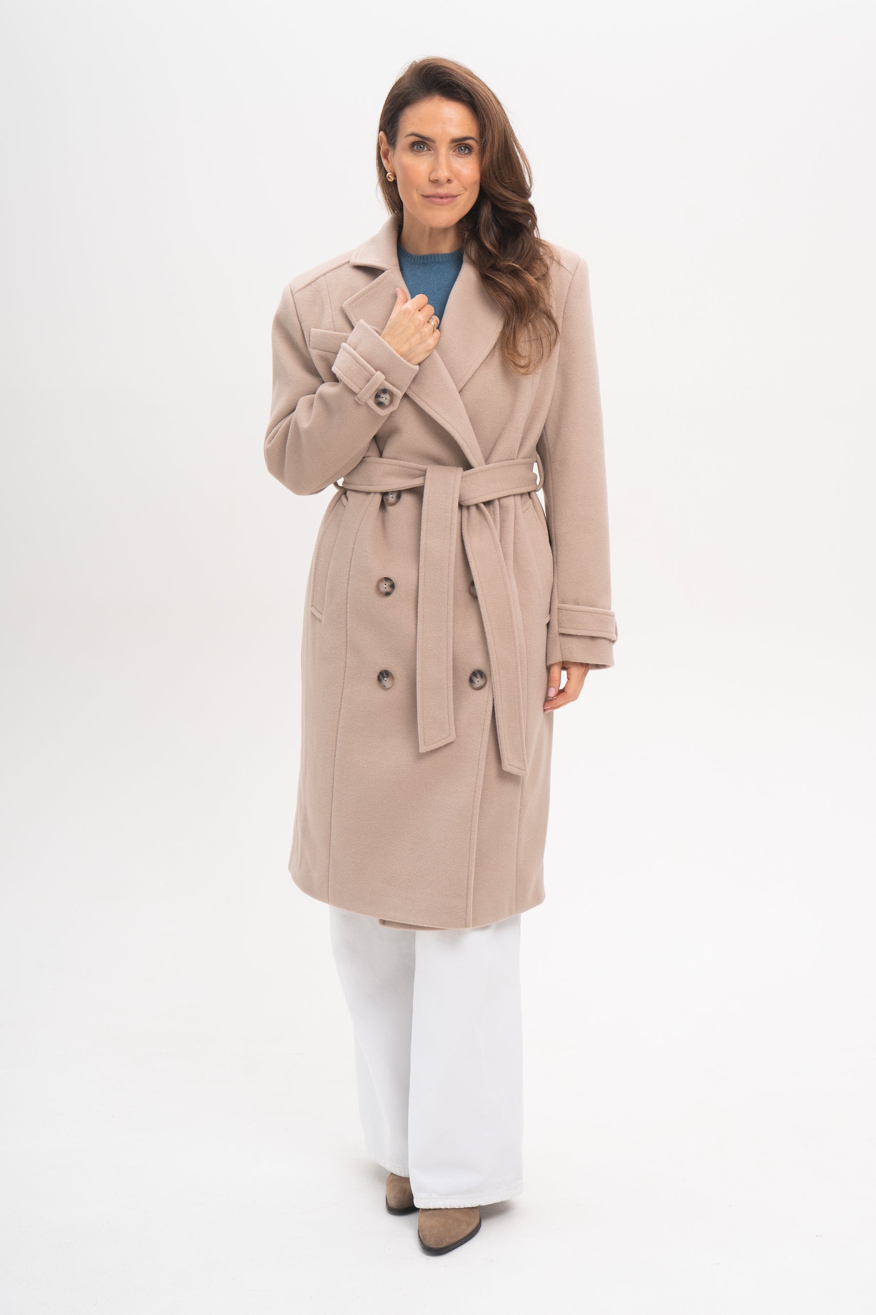 MALWINA midi coat beige