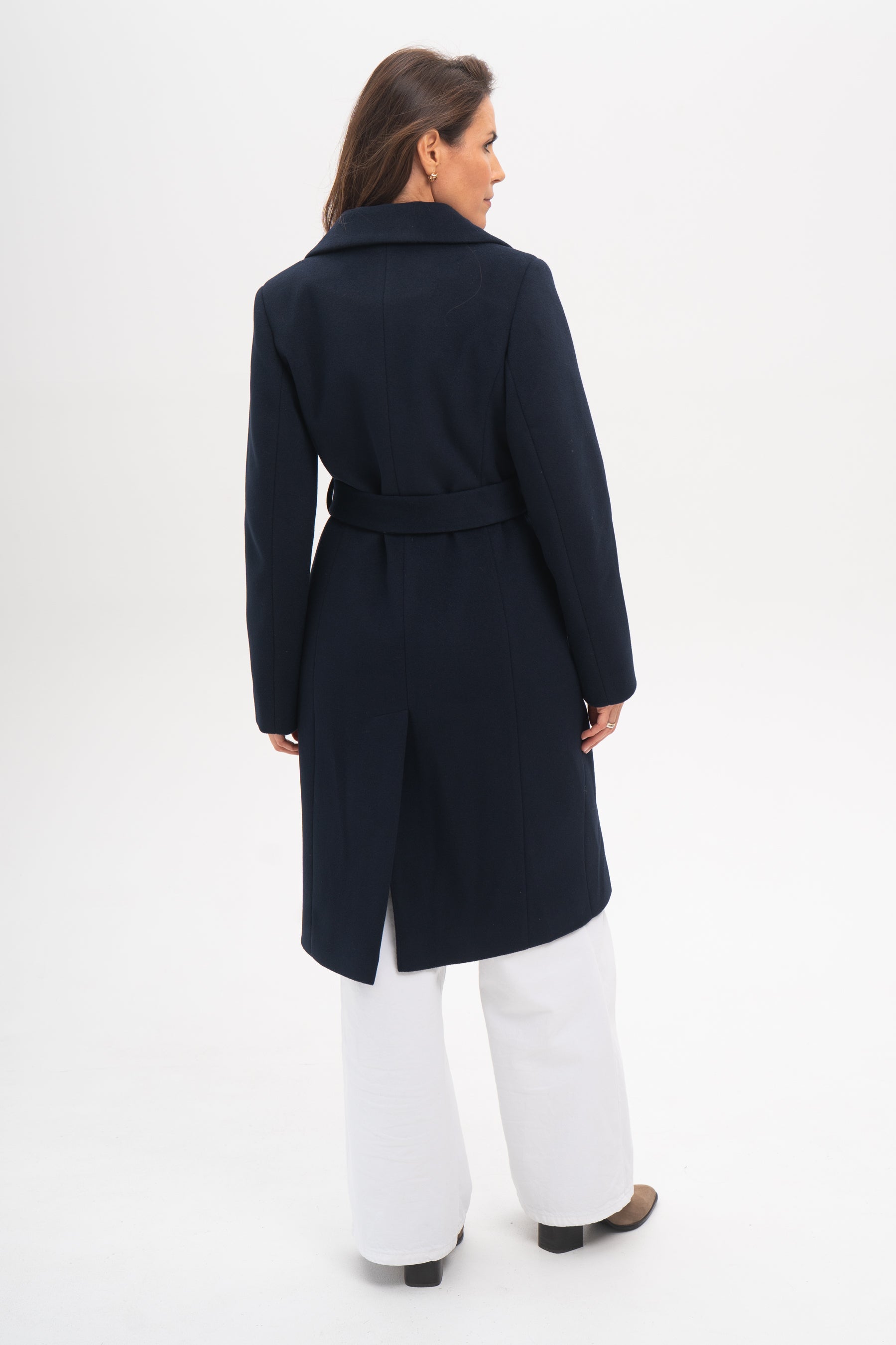 Verona maxi coat light chocolate herringbone - salme.pl