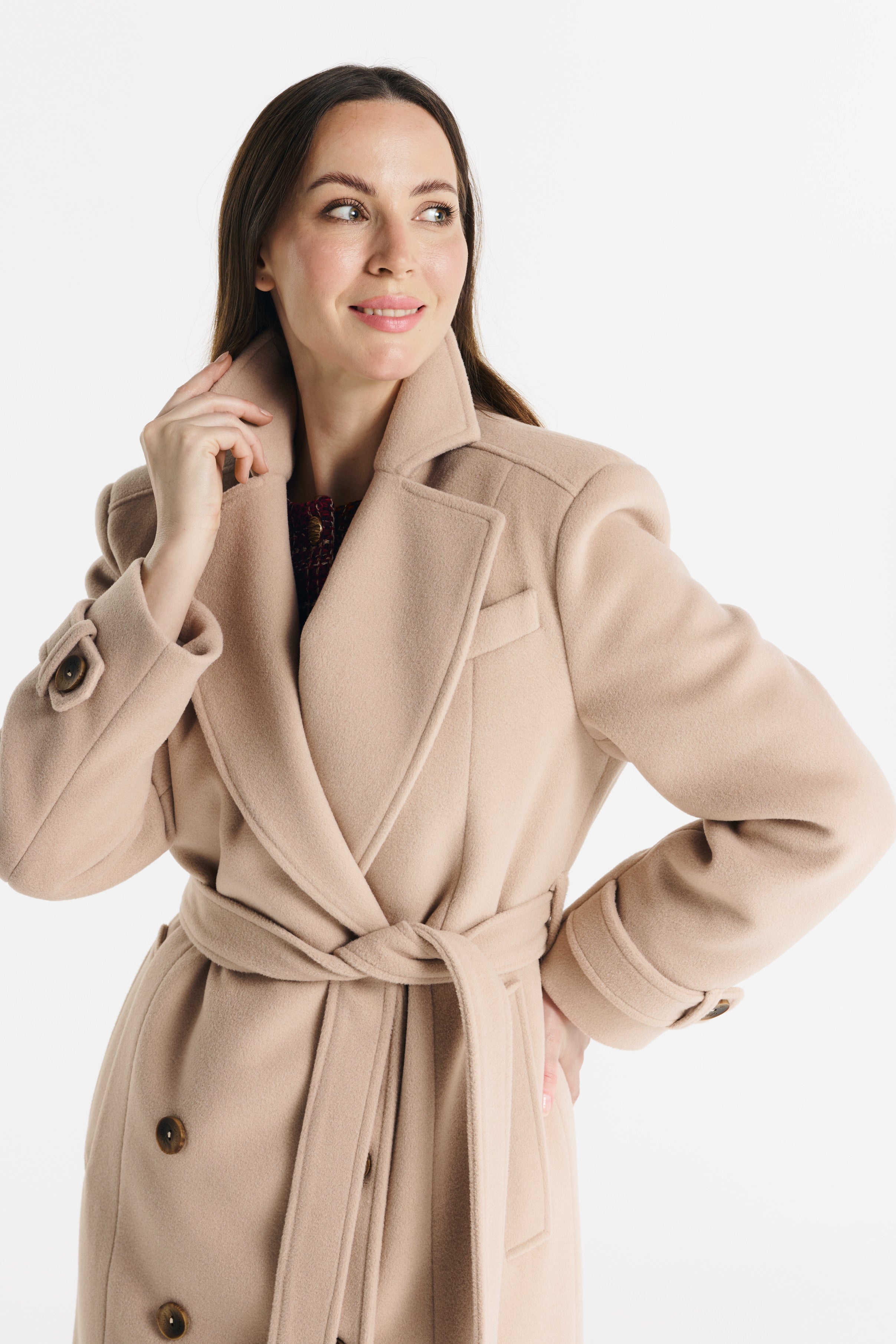 MALWINA maxi coat beige