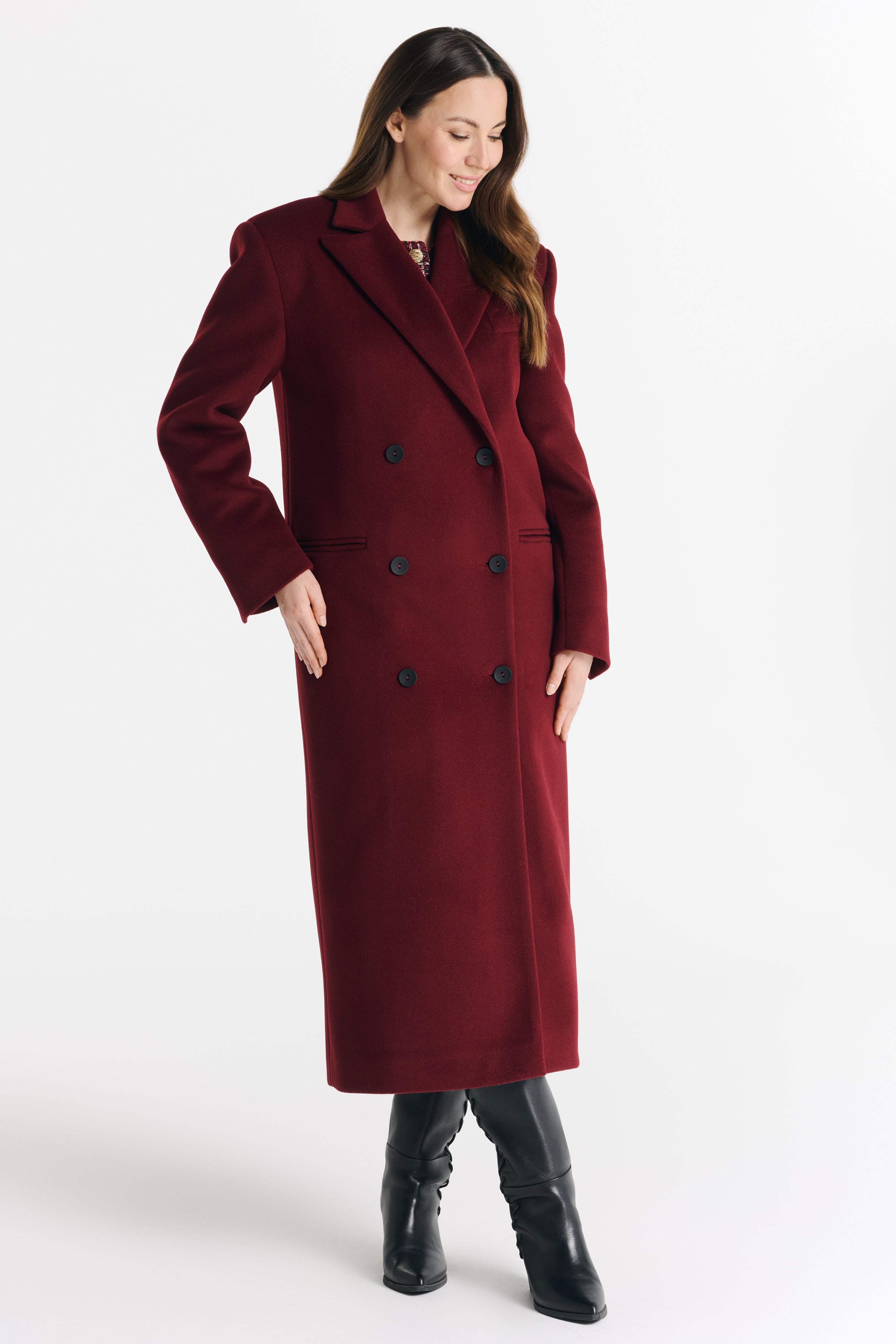 MAGDA coat, burgundy