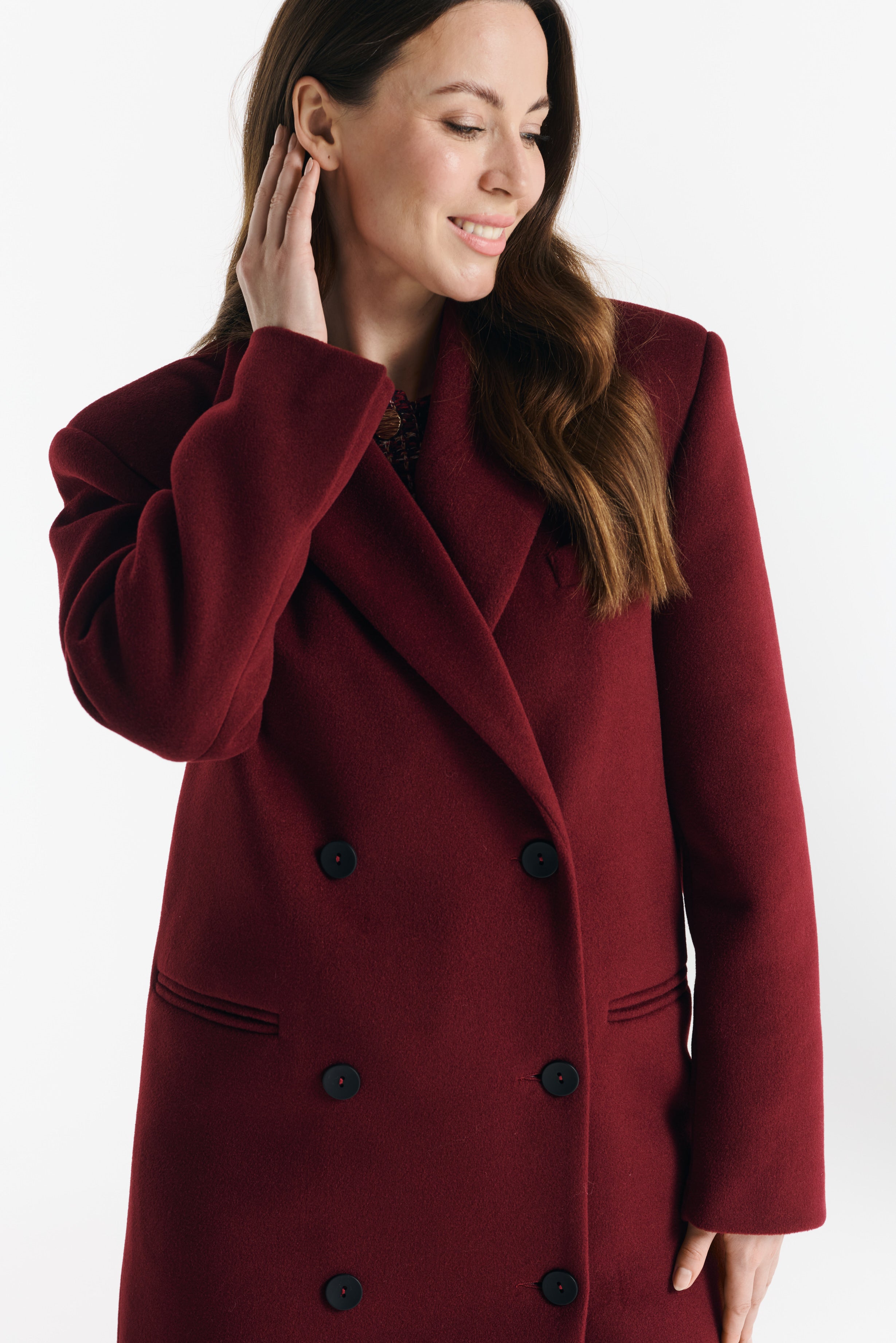 MAGDA coat, burgundy