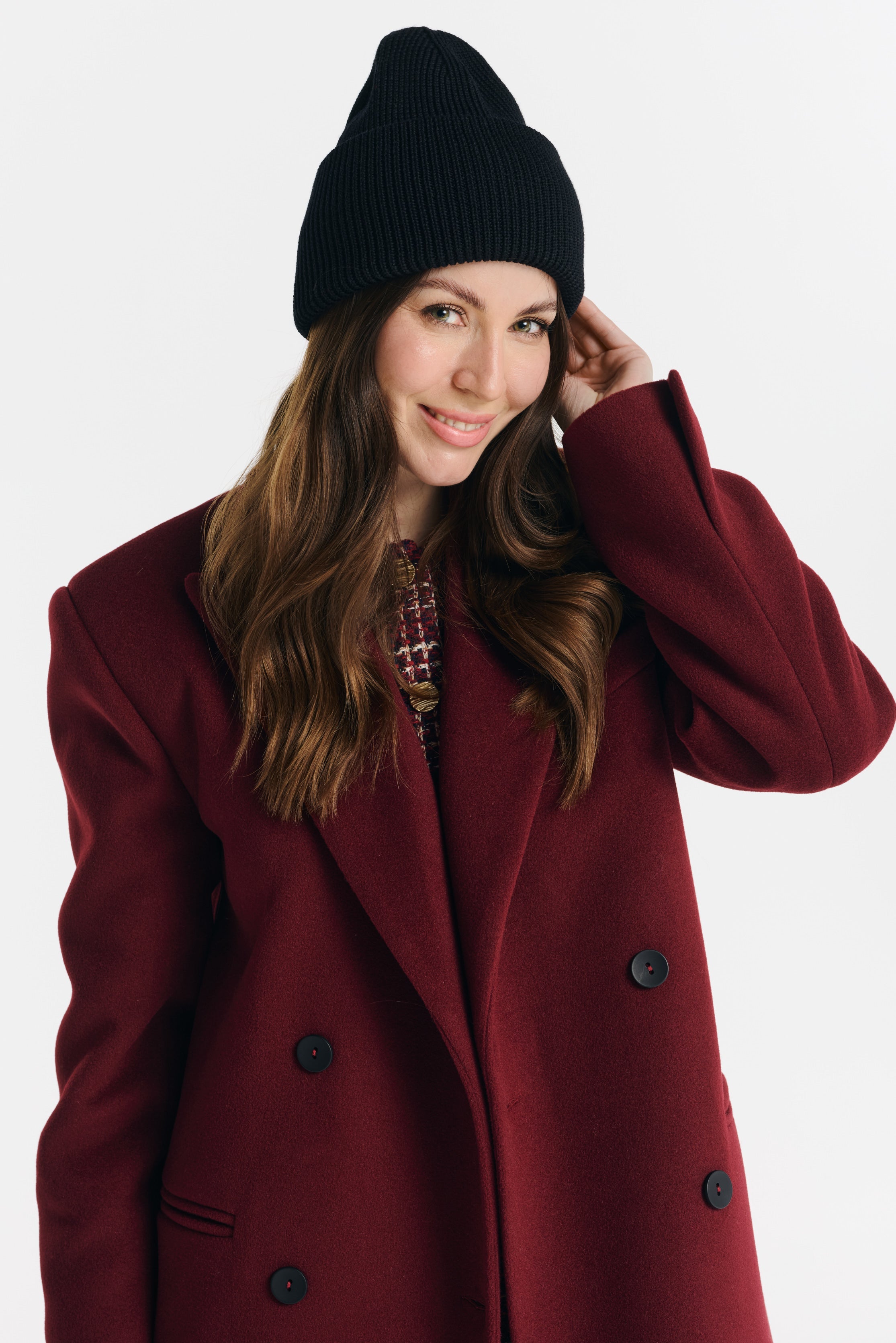 MAGDA coat, burgundy
