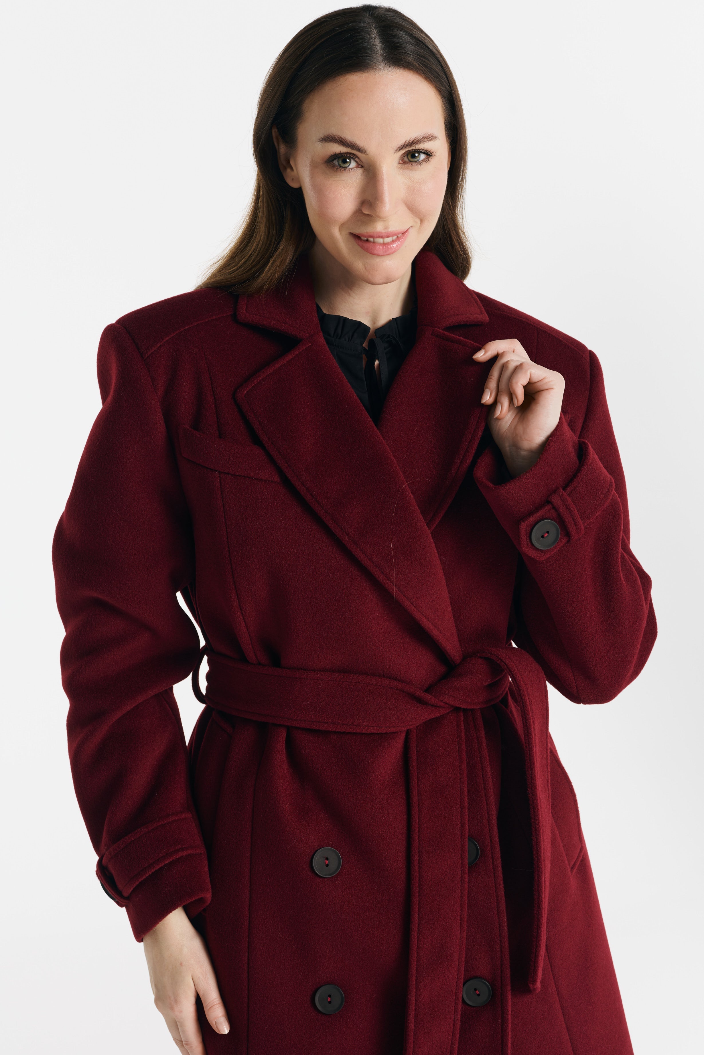 MALWINA midi coat burgundy