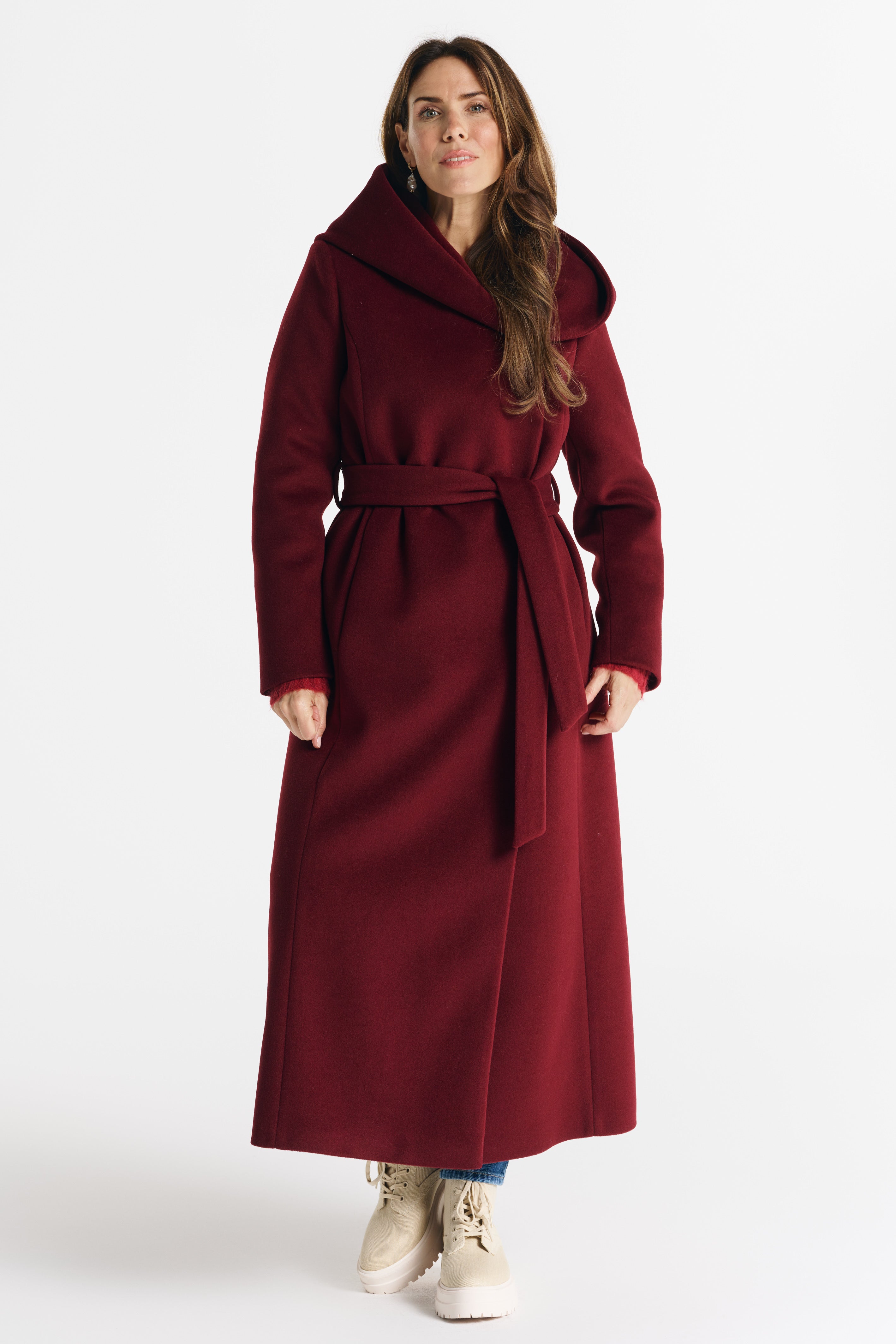 NOELIA maxi coat burgundy