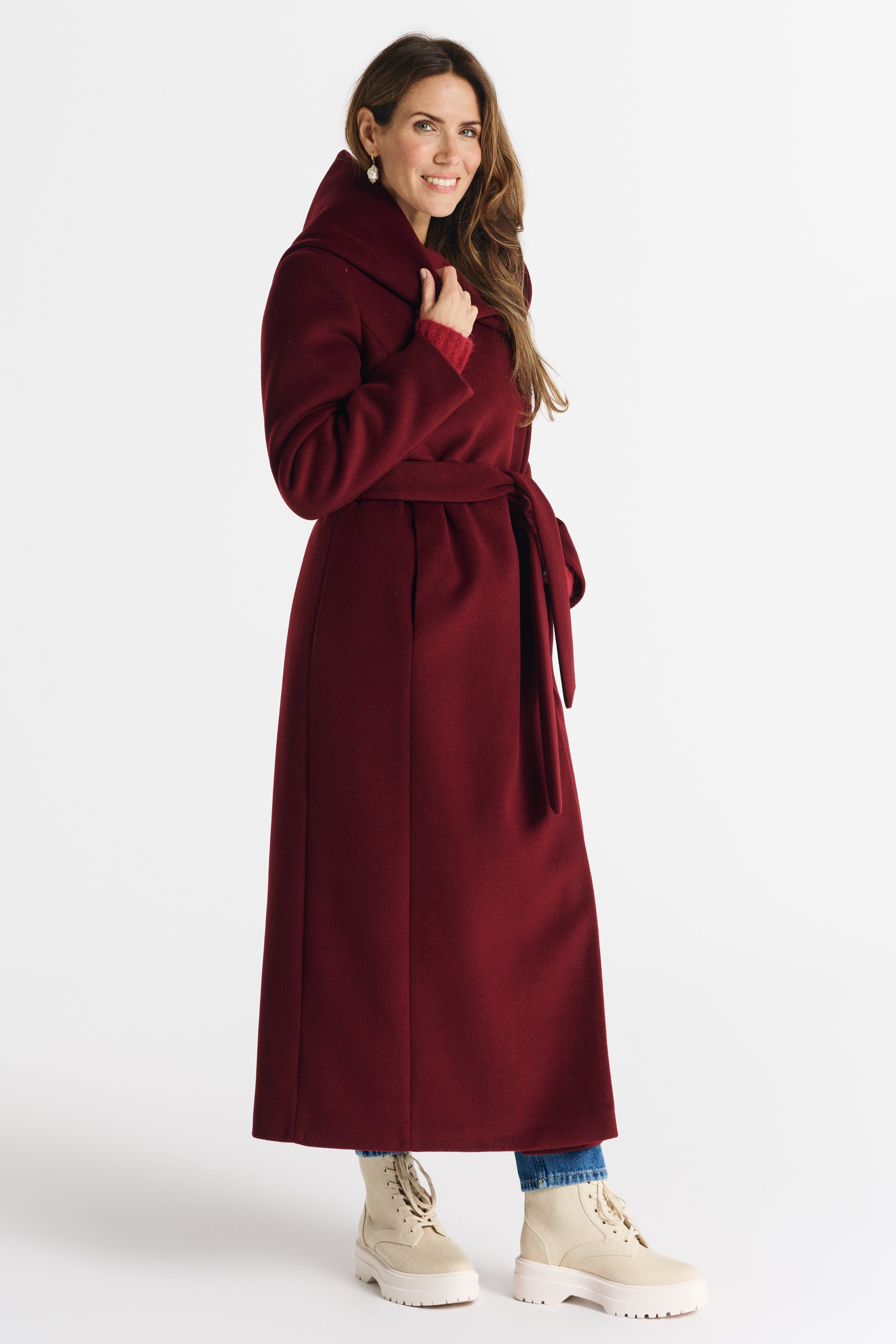 NOELIA maxi coat burgundy
