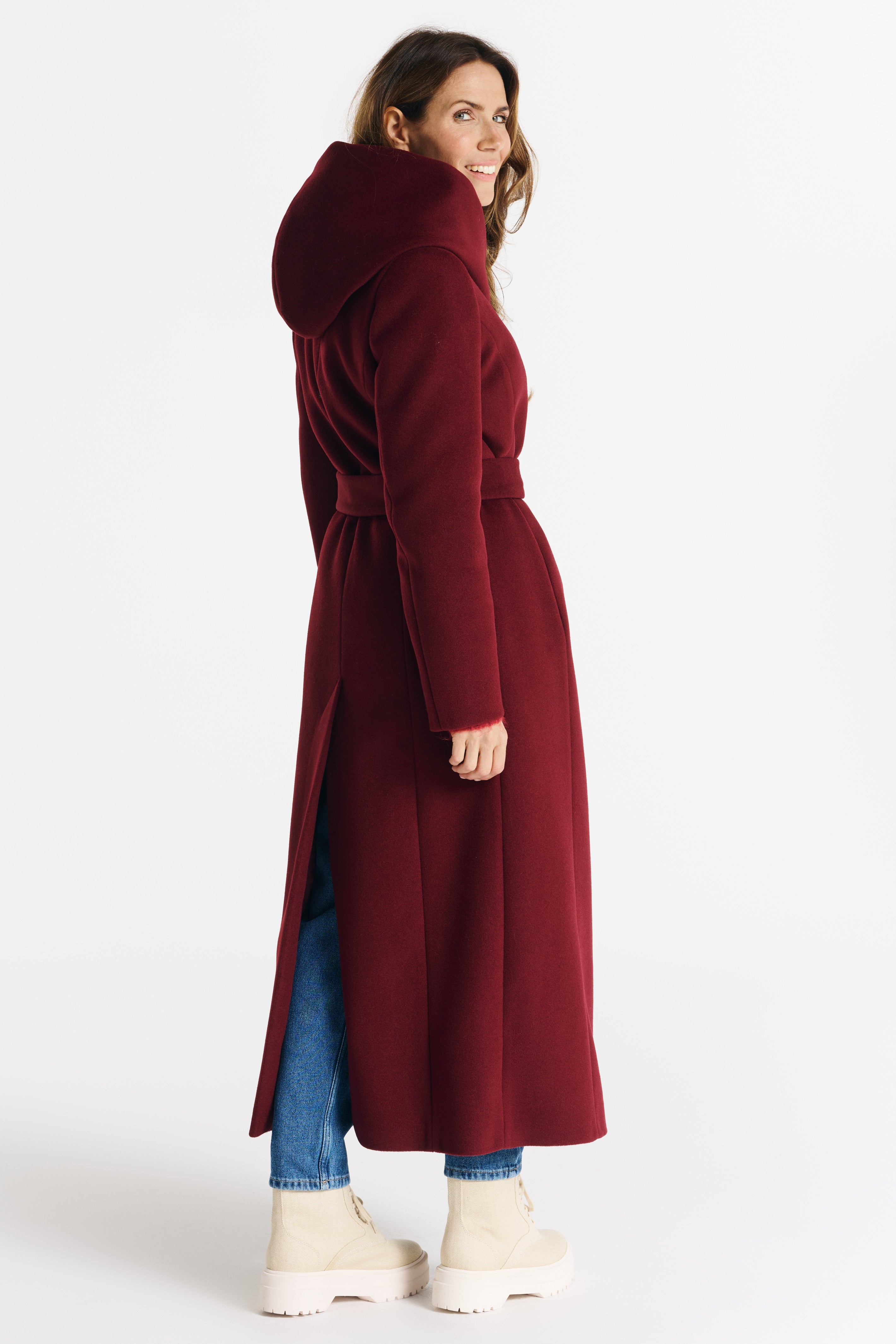 NOELIA maxi coat burgundy