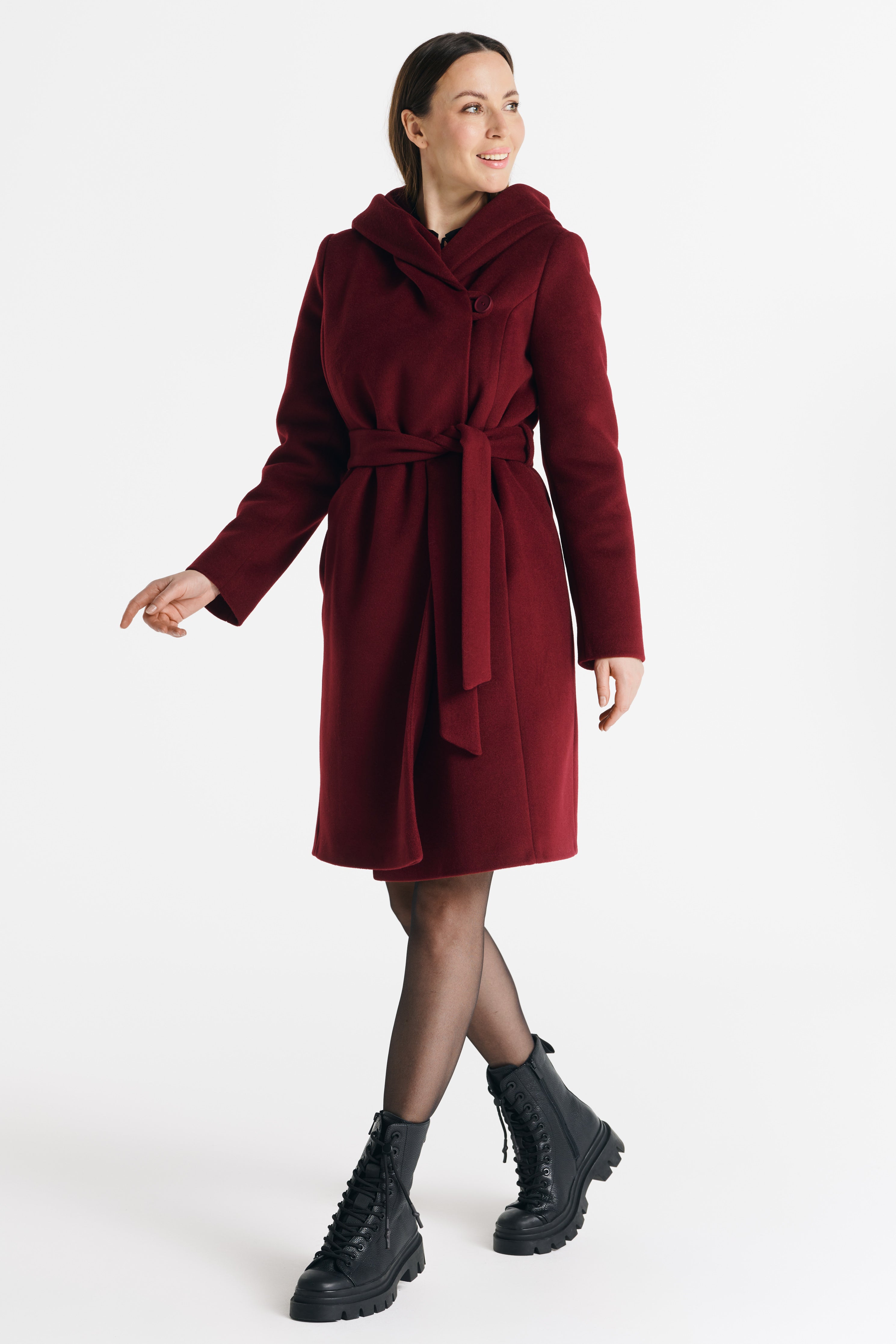 NOELIA midi coat burgundy