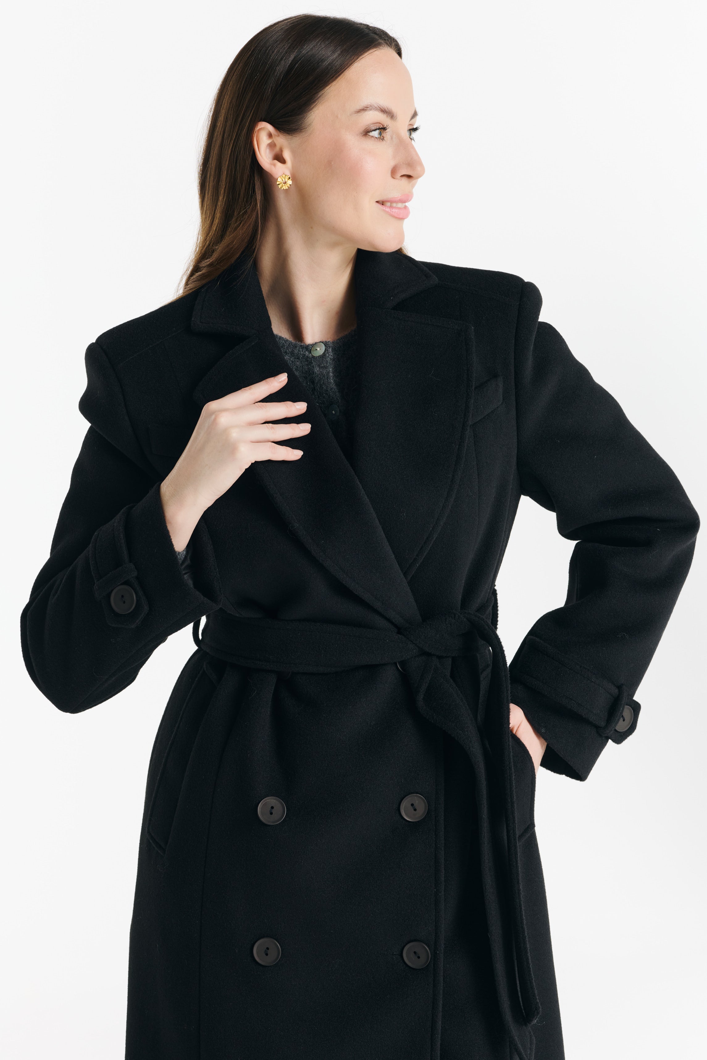 MALWINA midi coat black