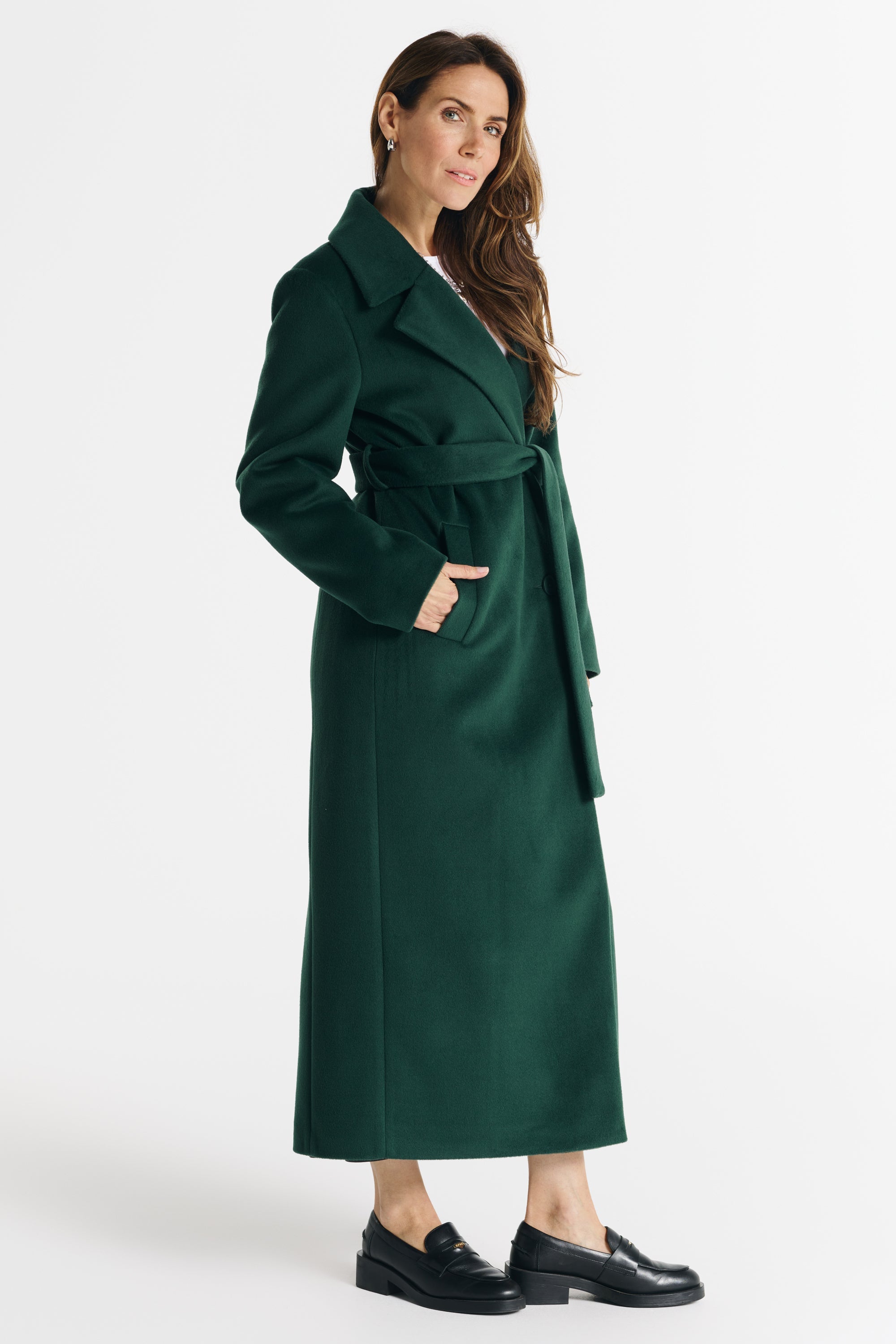 VERONA maxi coat green