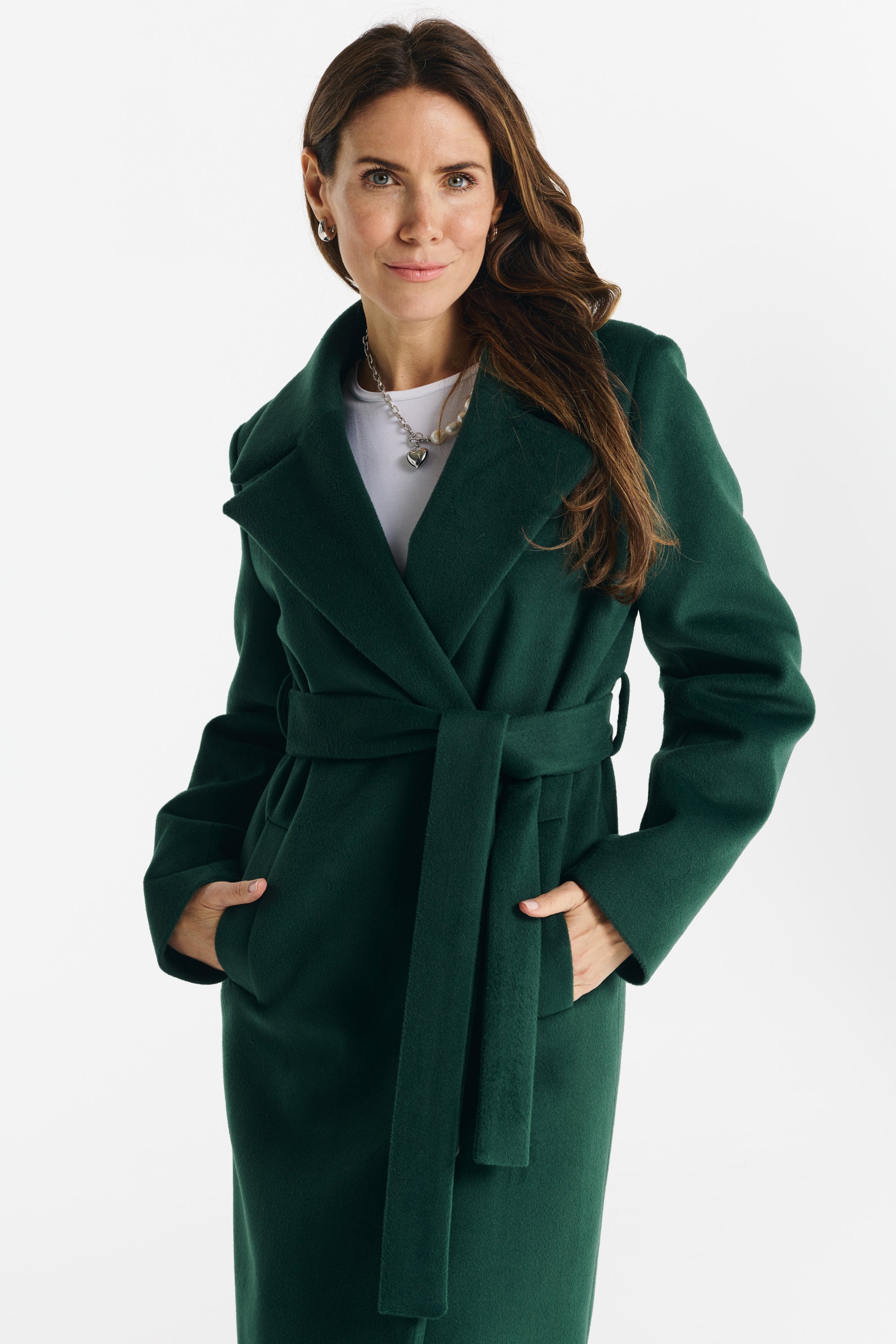 VERONA maxi coat green