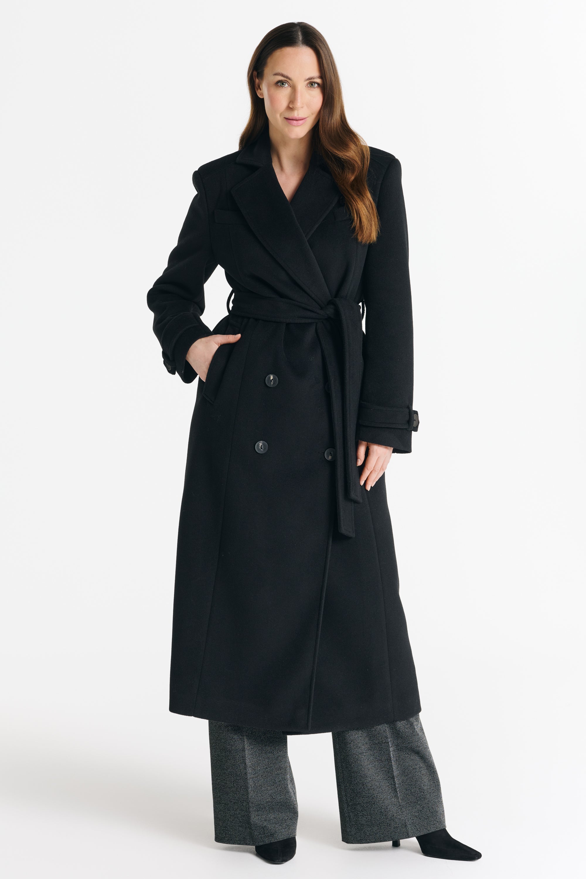 MALWINA maxi coat black