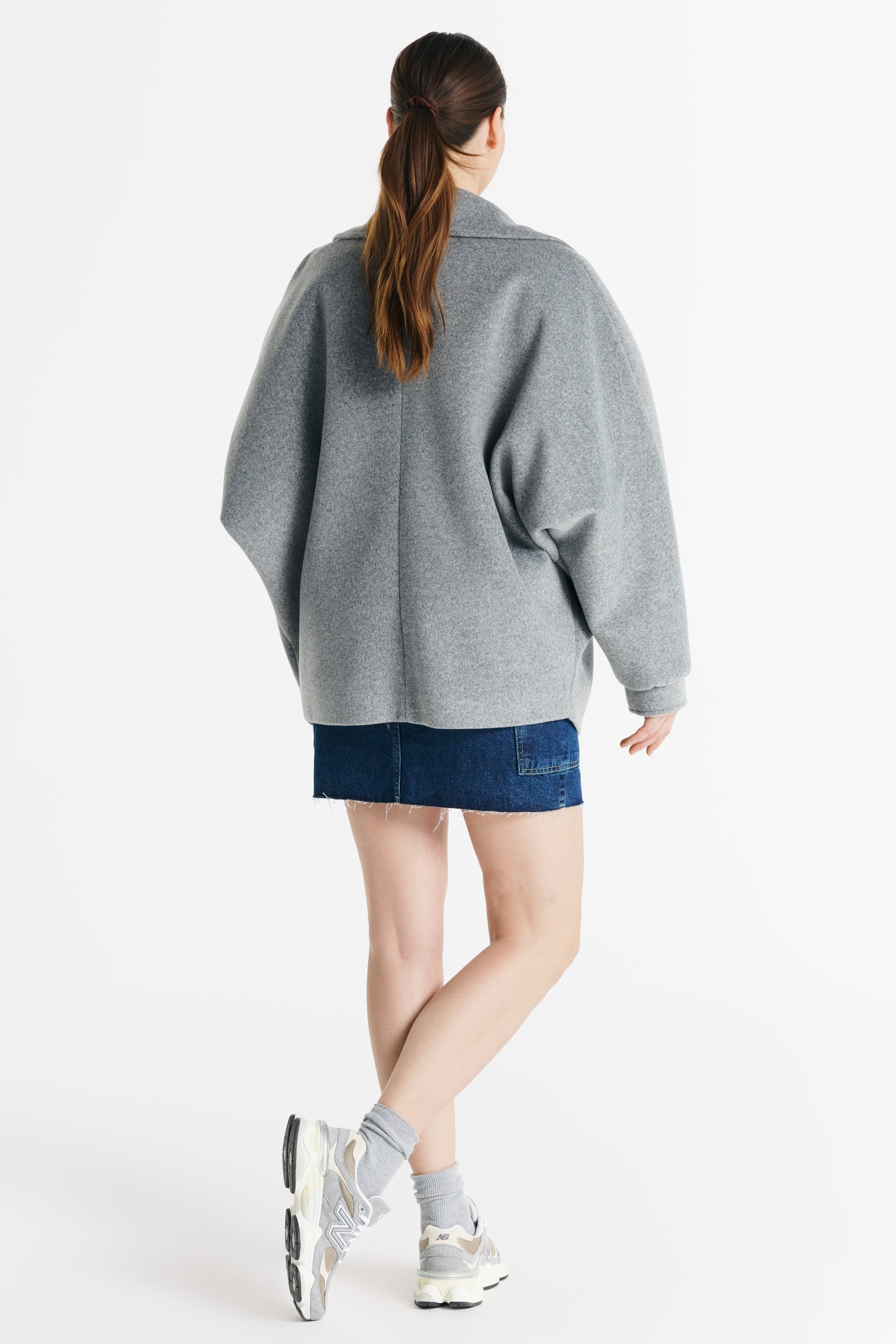 OMENA coat melange gray