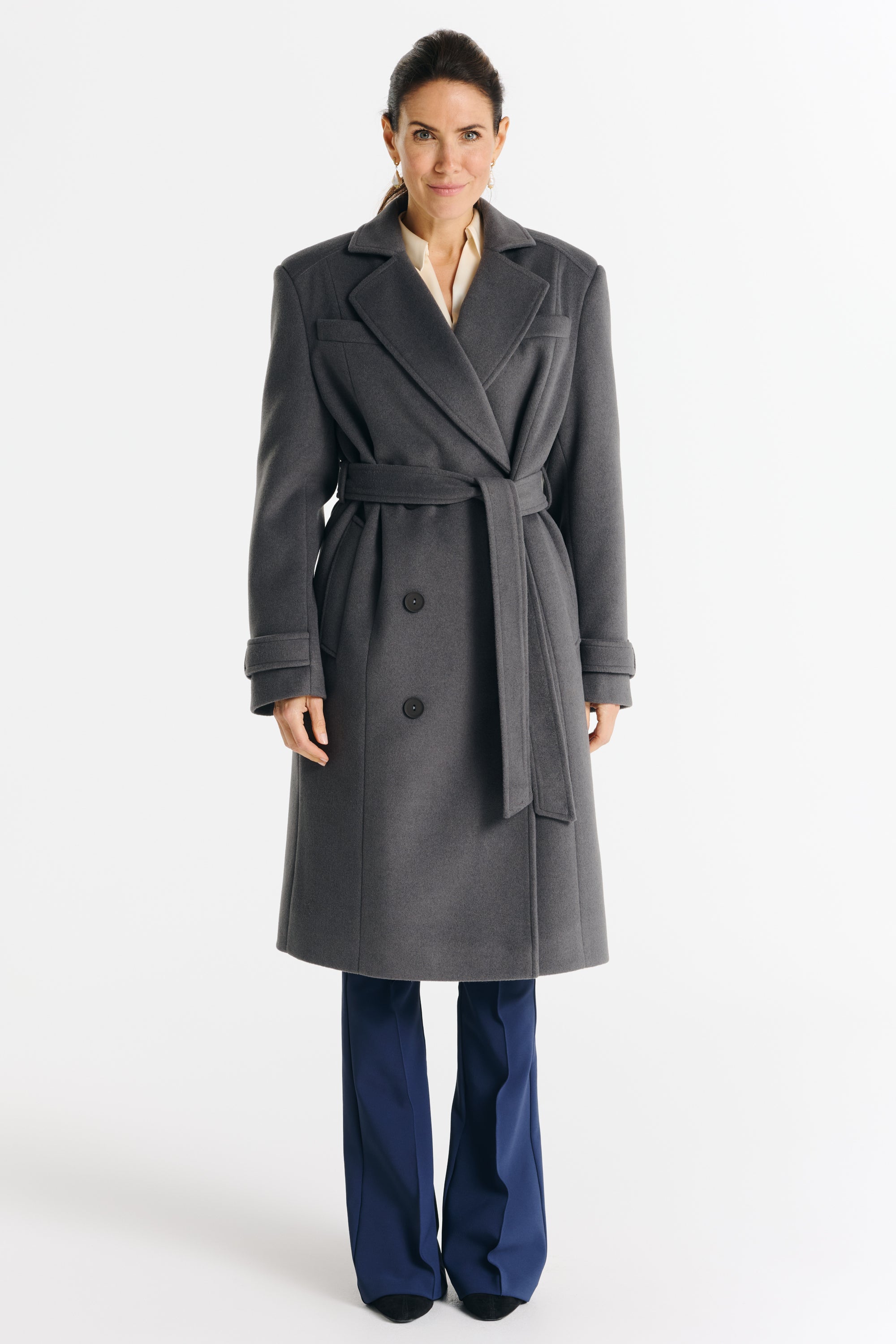 MALWINA midi coat gray