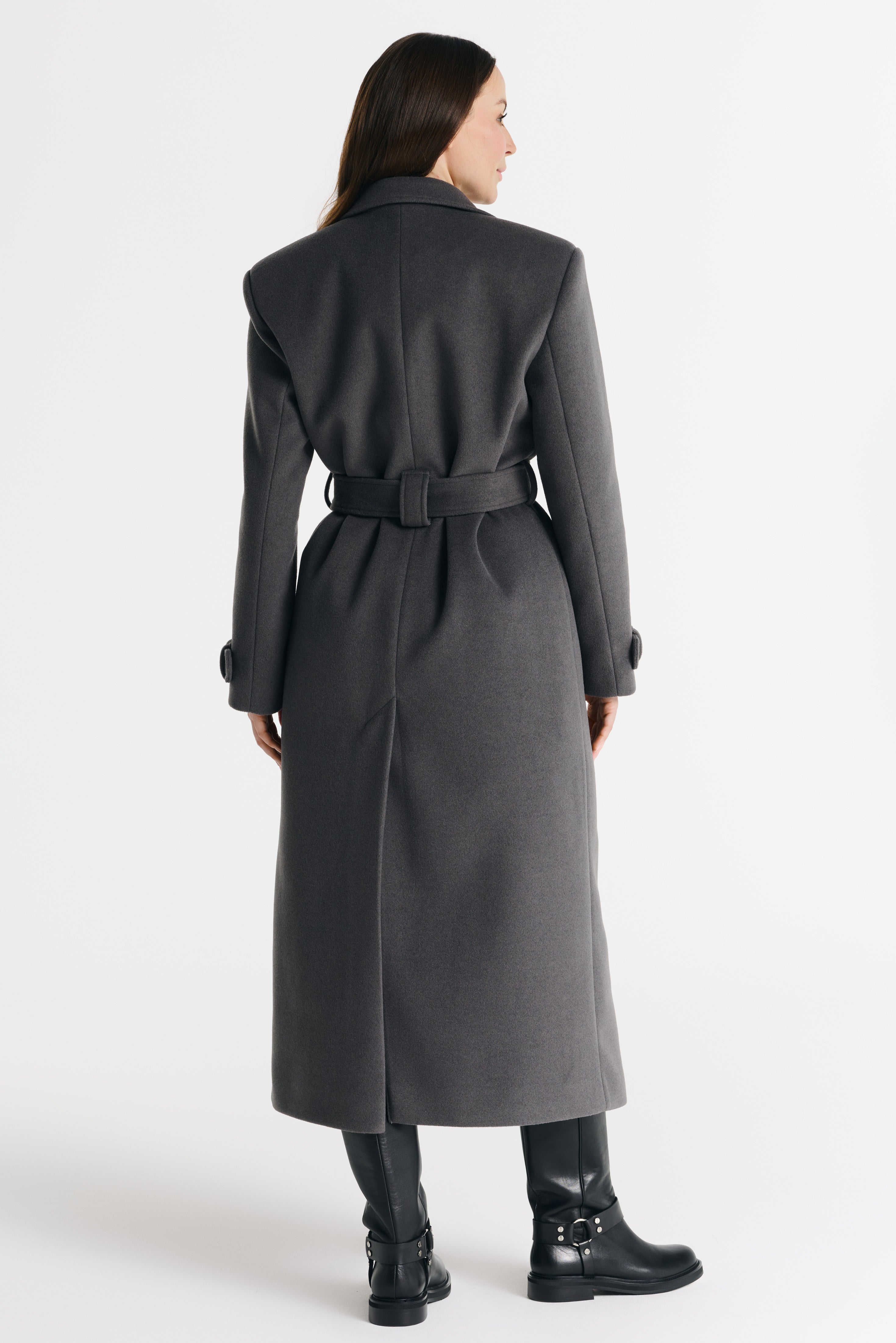 MALWINA maxi coat gray
