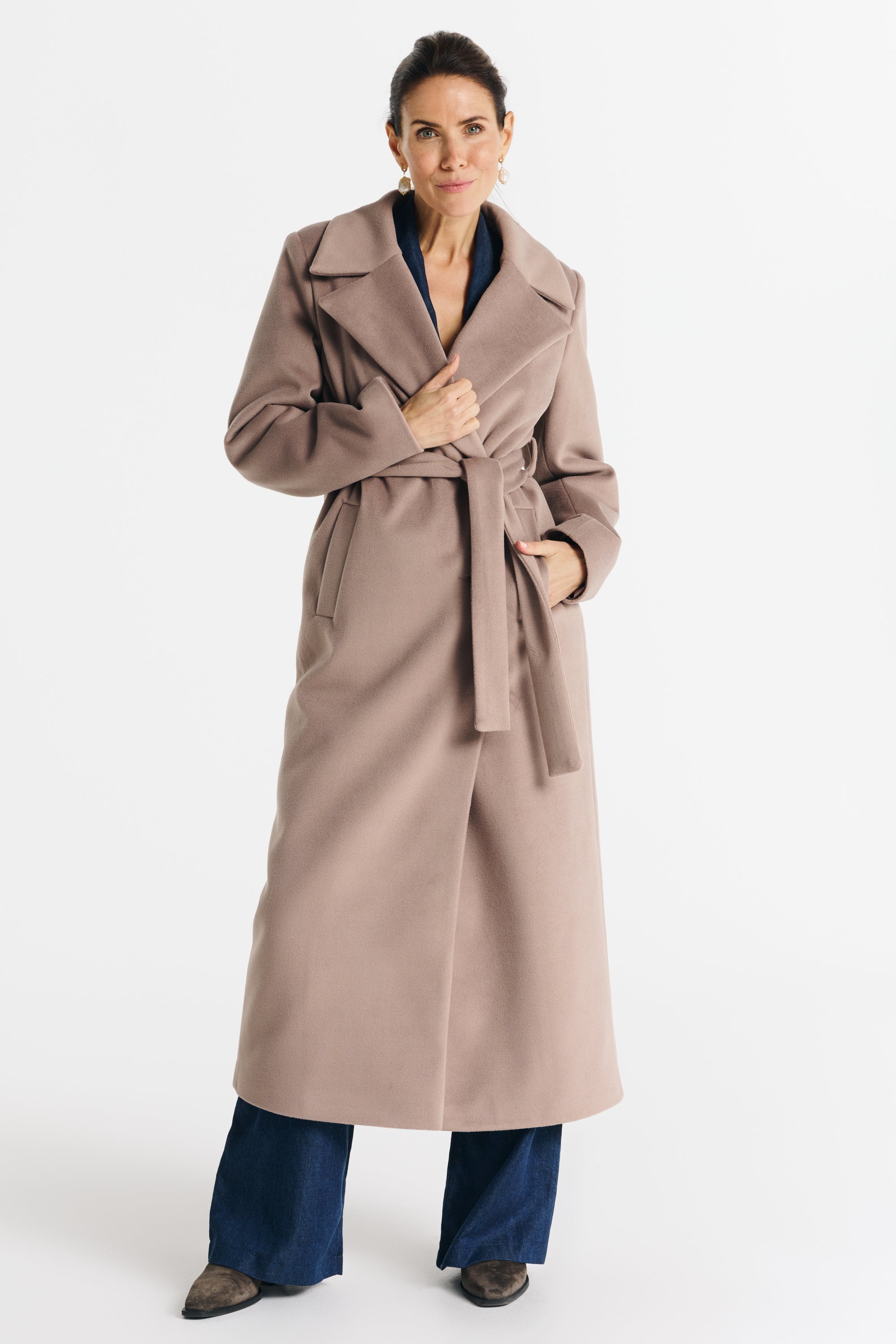 VERONA maxi coat dark beige
