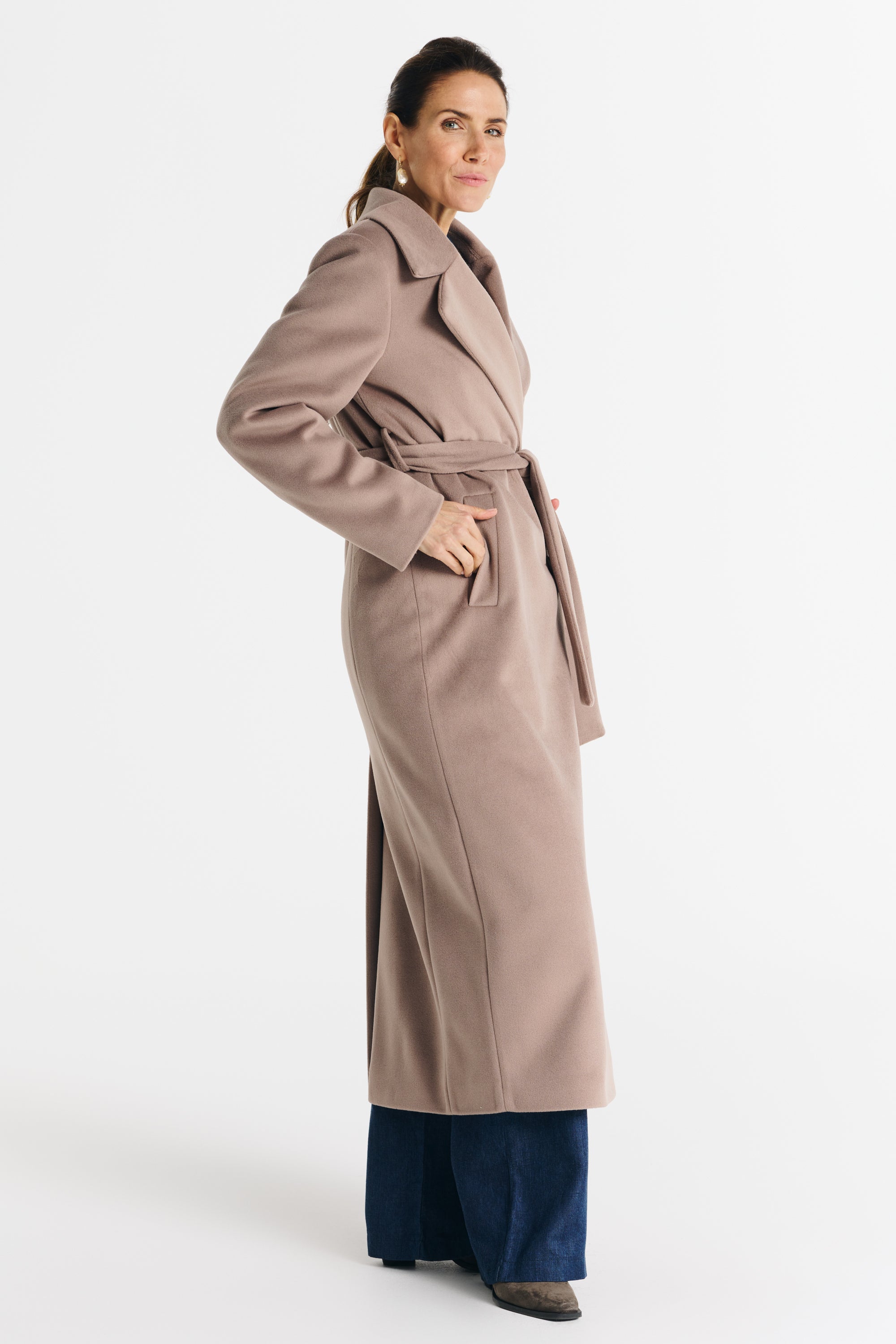 VERONA maxi coat dark beige