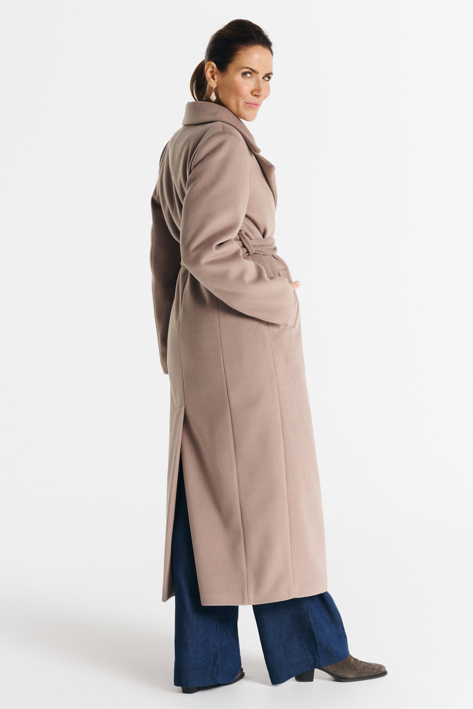 Verona maxi coat dark beige - salme.pl