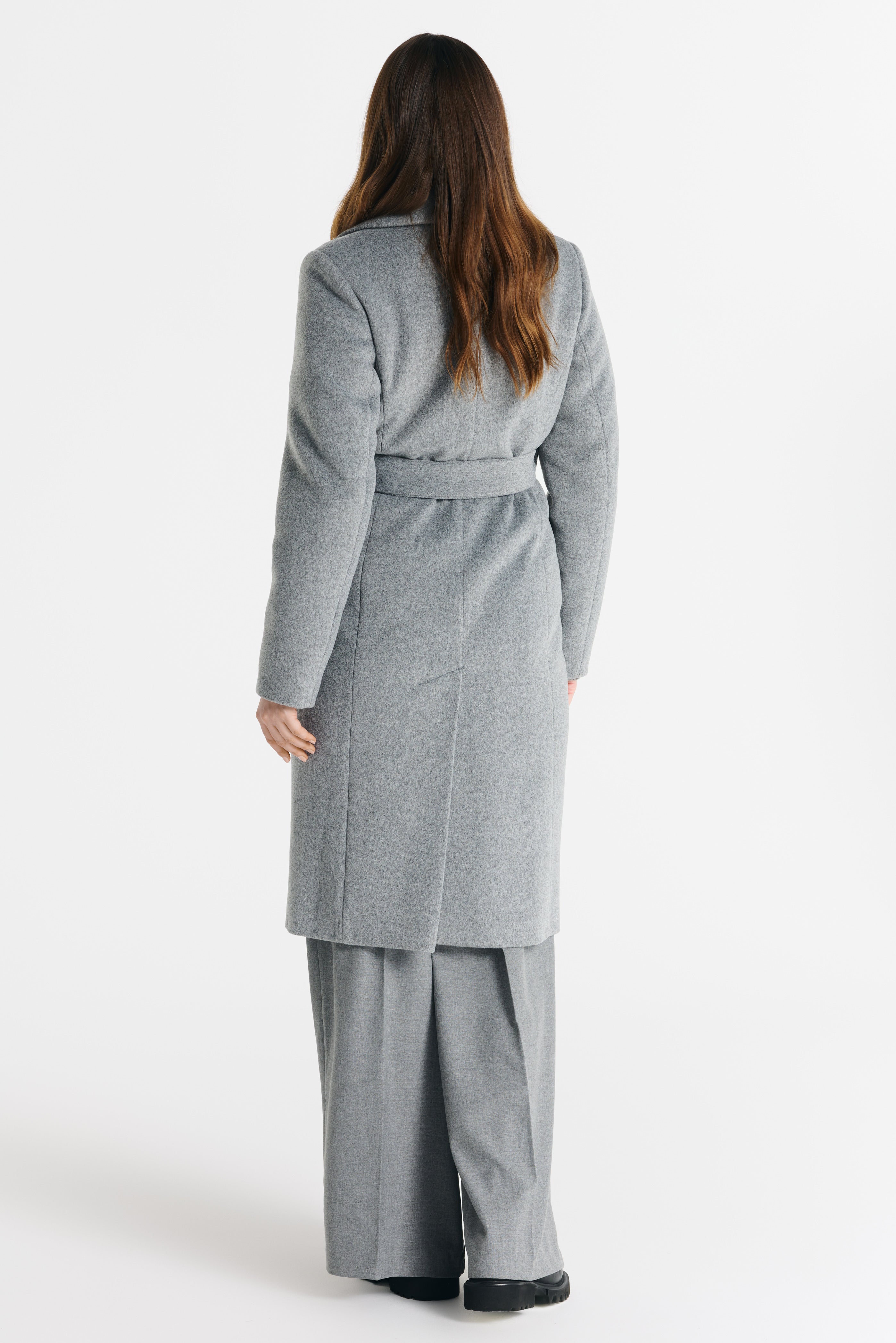 VERONA midi coat melange gray