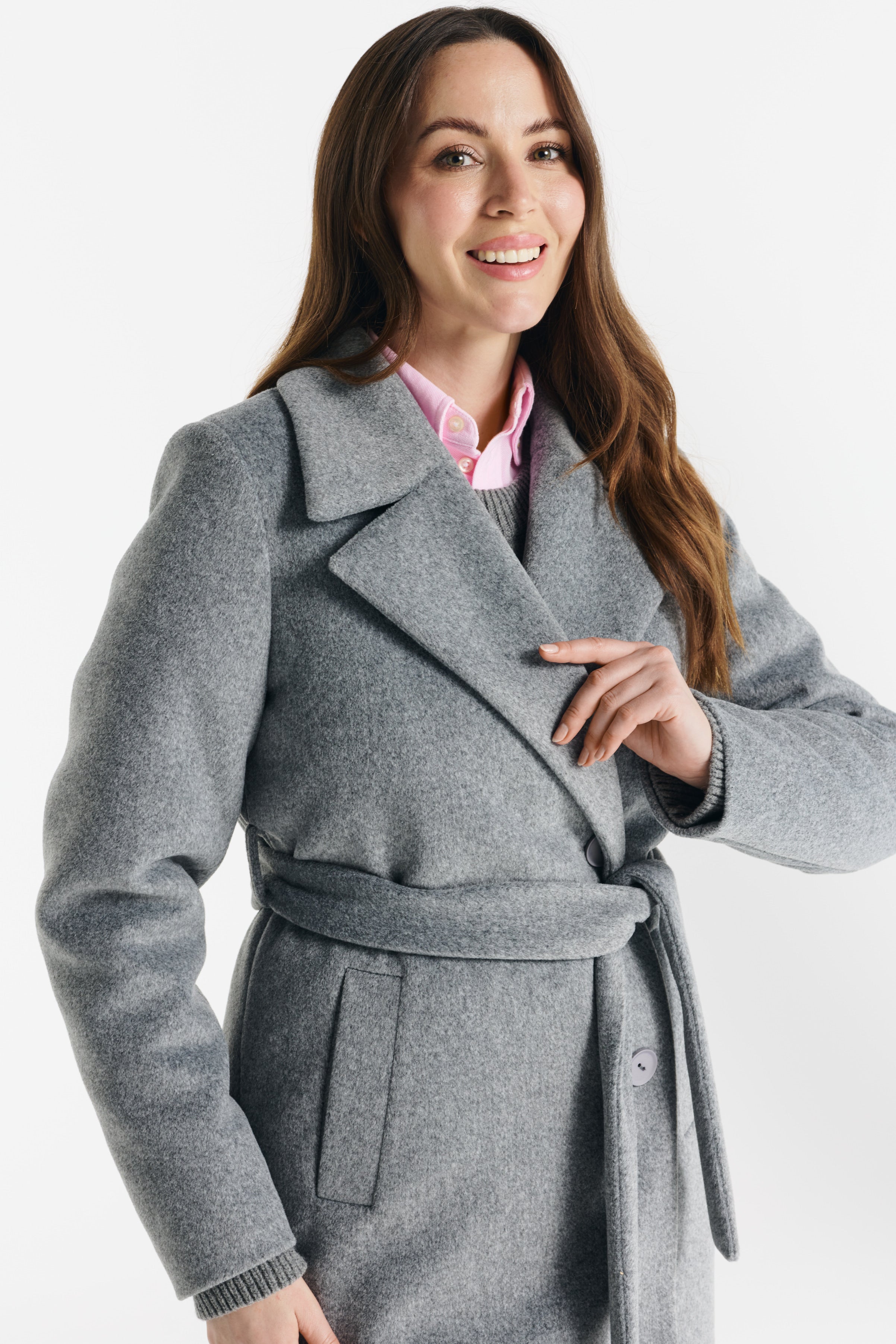 VERONA midi coat melange gray