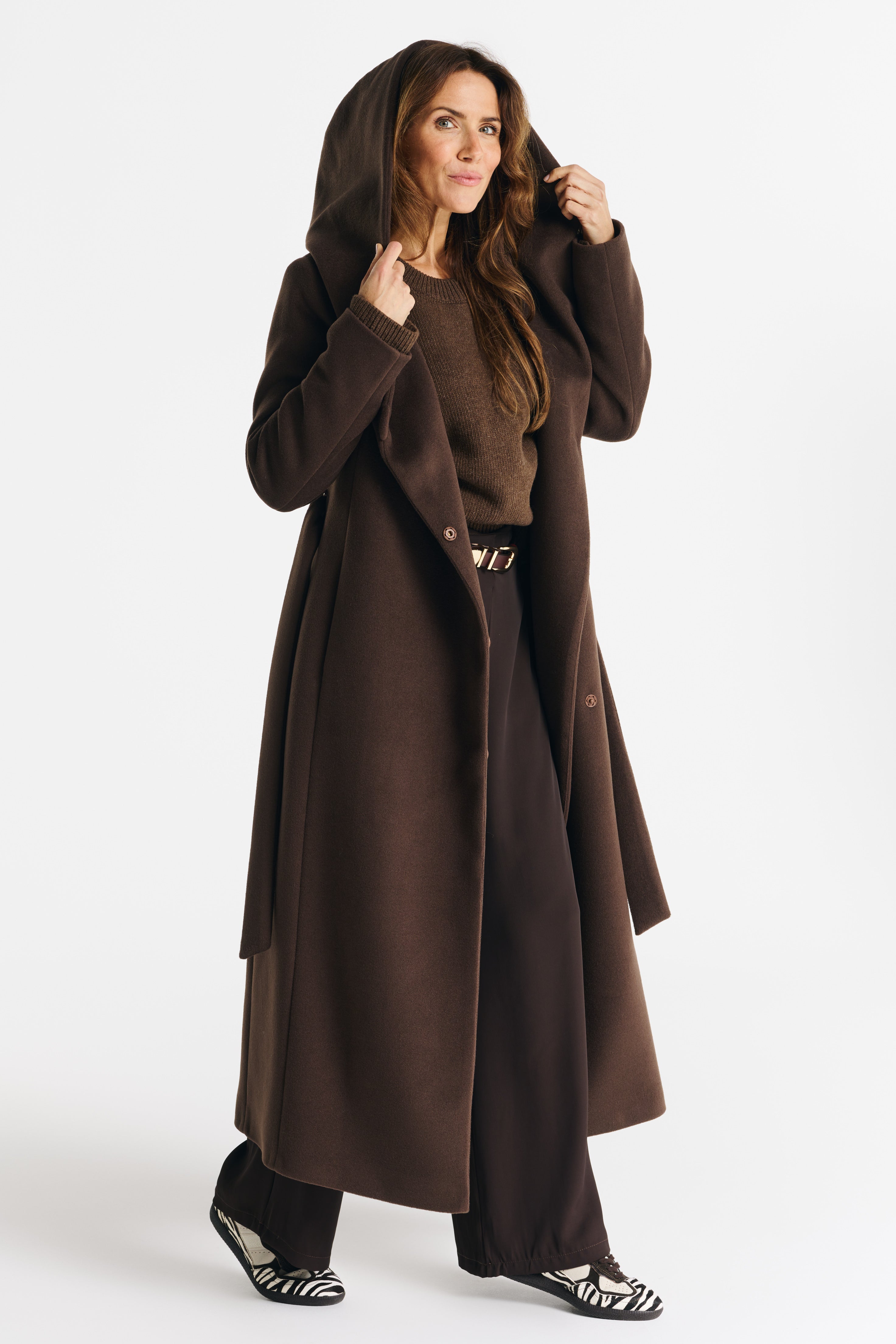 NOELIA maxi coat chocolate