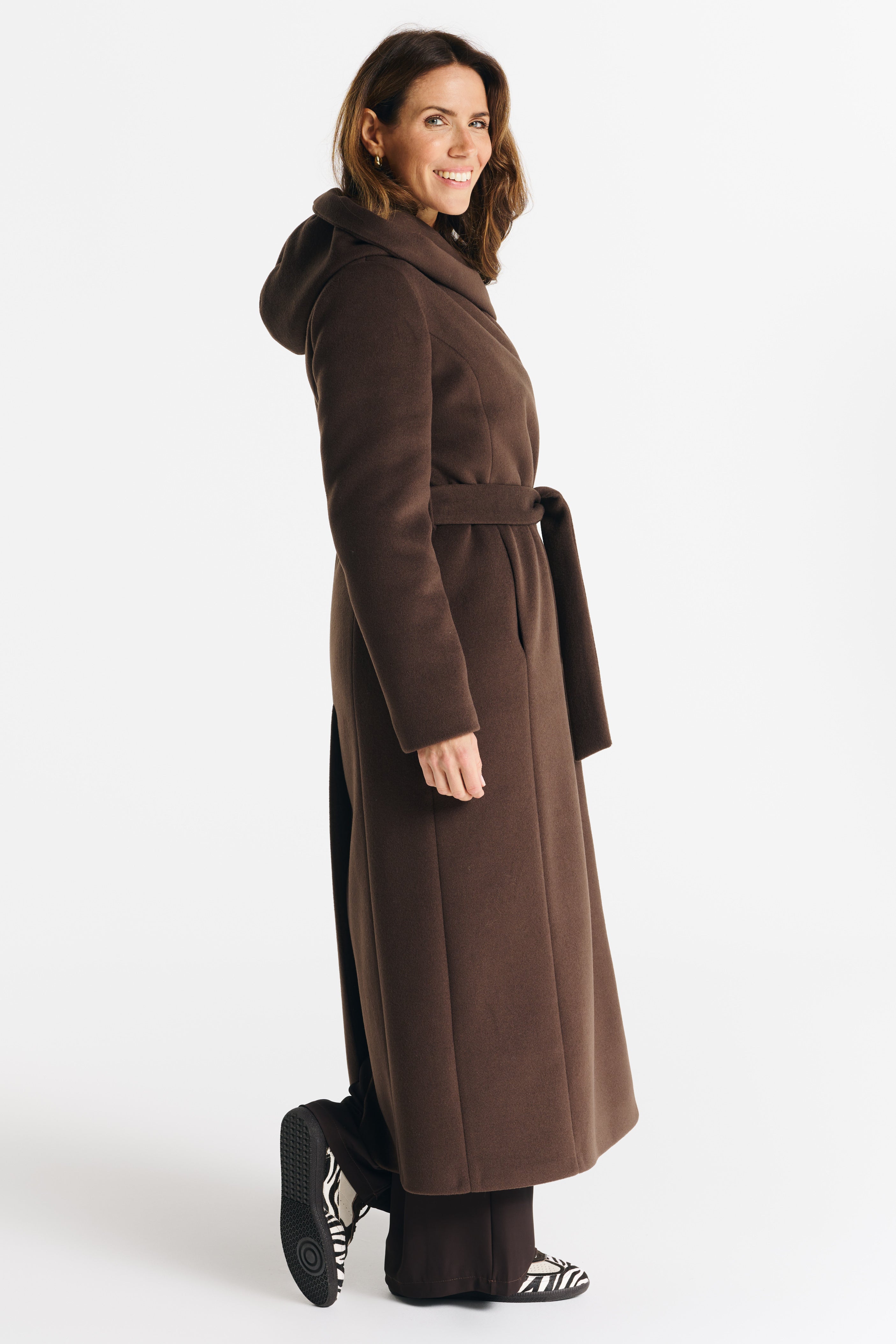 NOELIA maxi coat chocolate