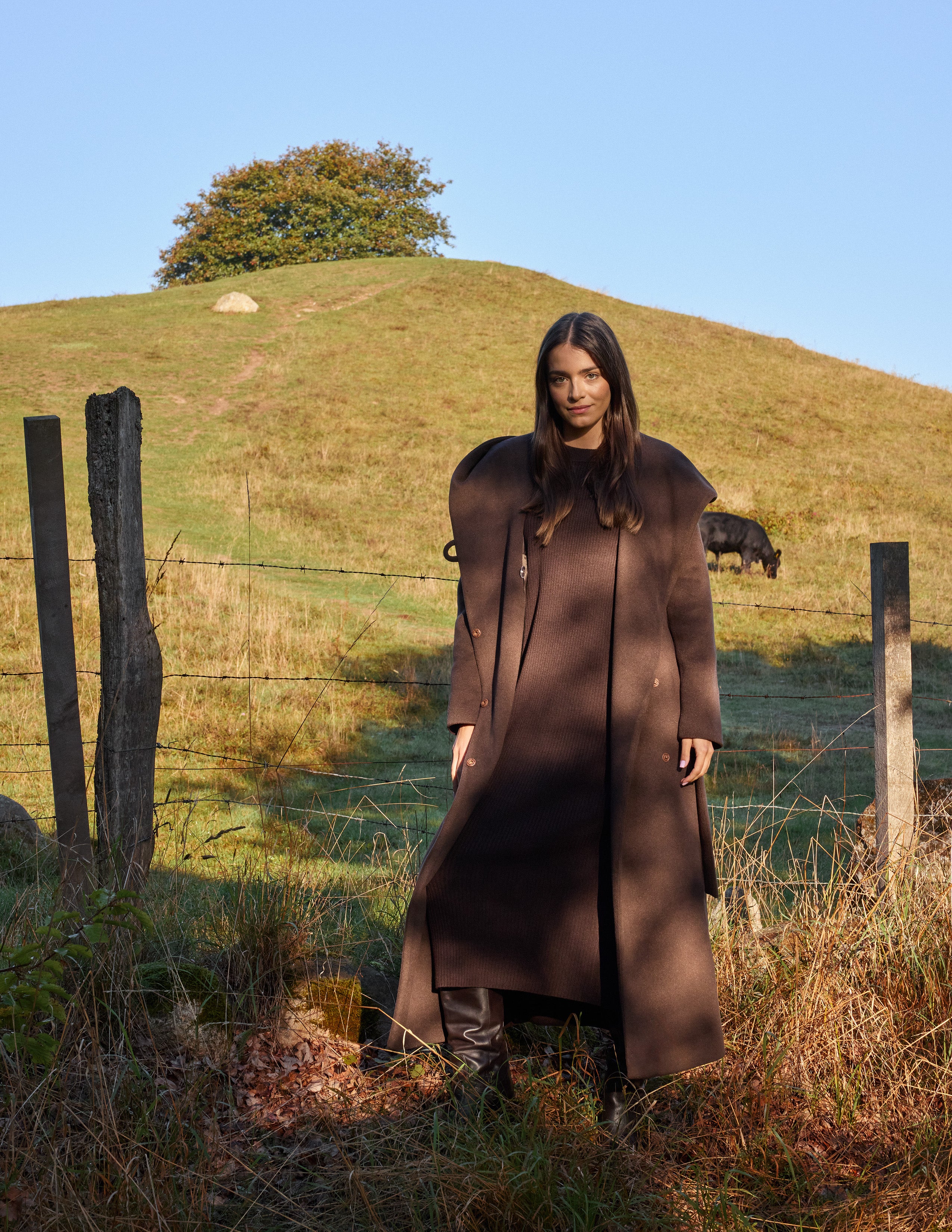 NOELIA maxi coat chocolate