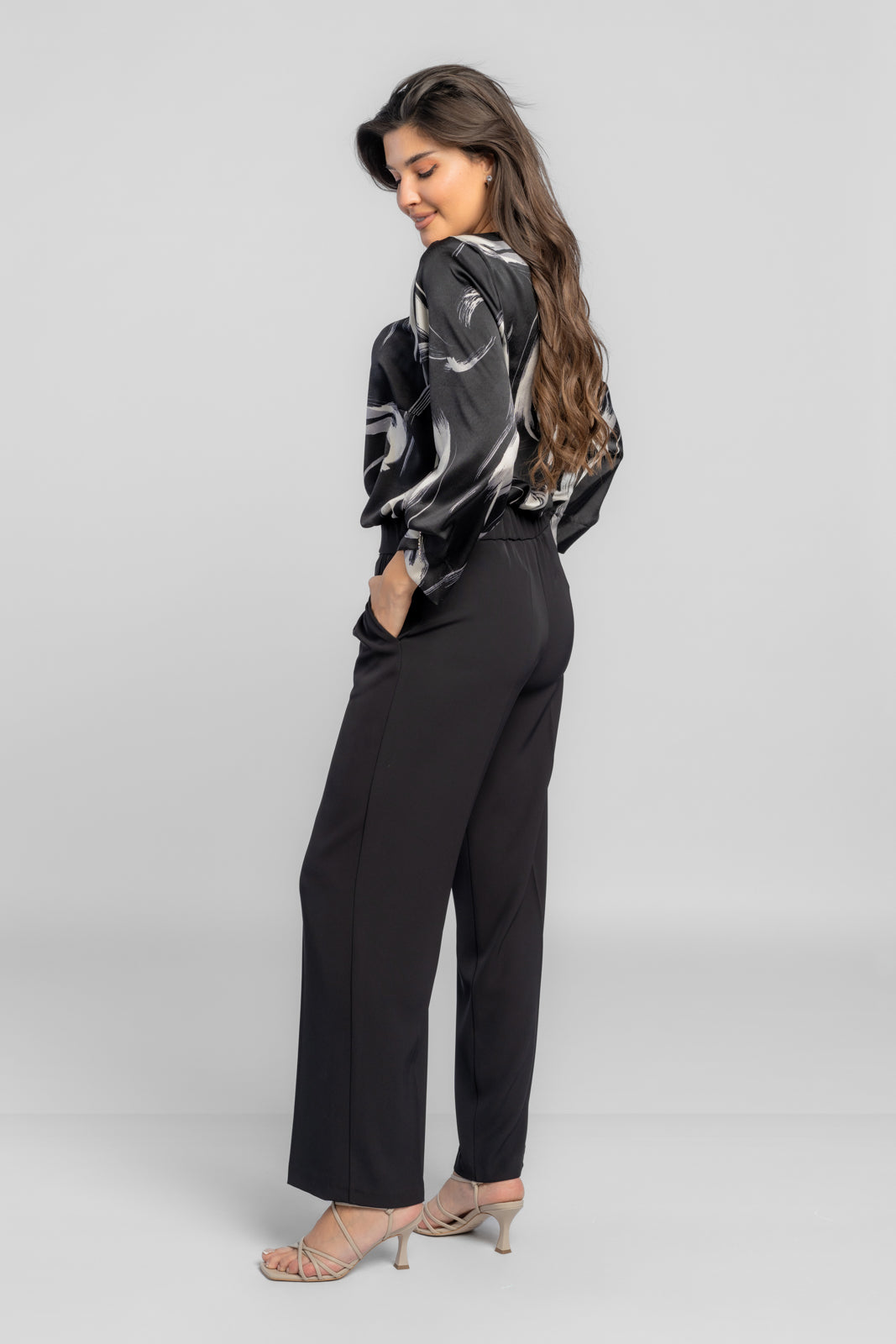 LUCY blouse black print