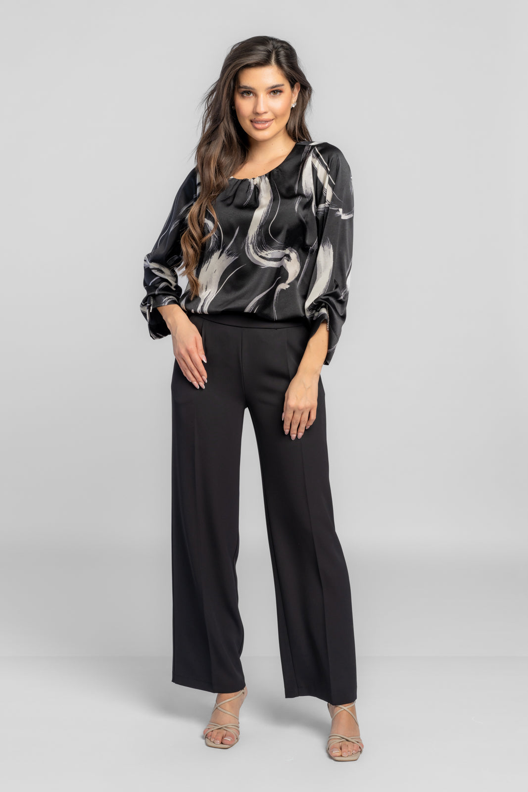 LUCY blouse black print