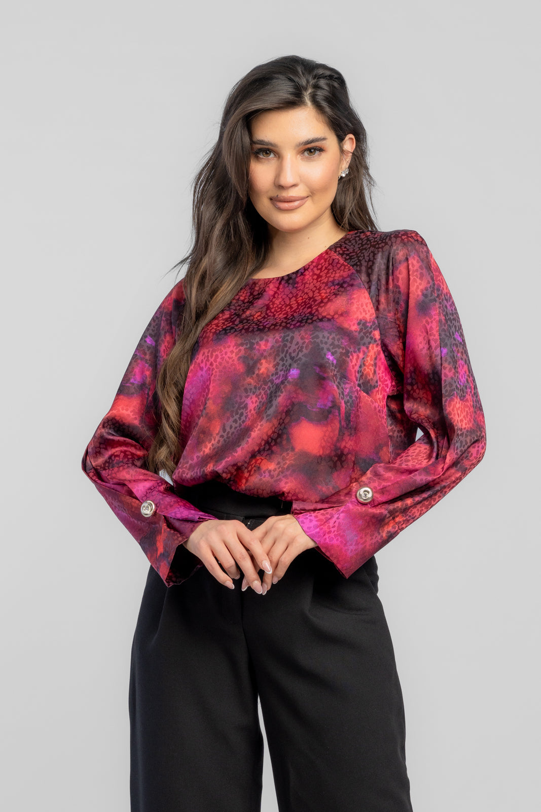 MARY blouse purple print