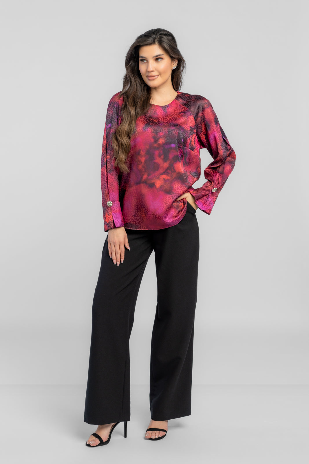 MARY blouse purple print