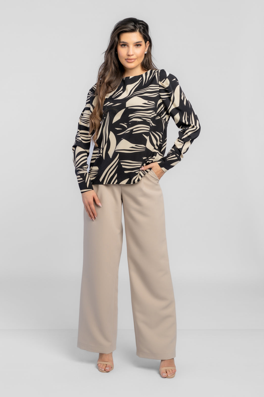 VERA blouse black print