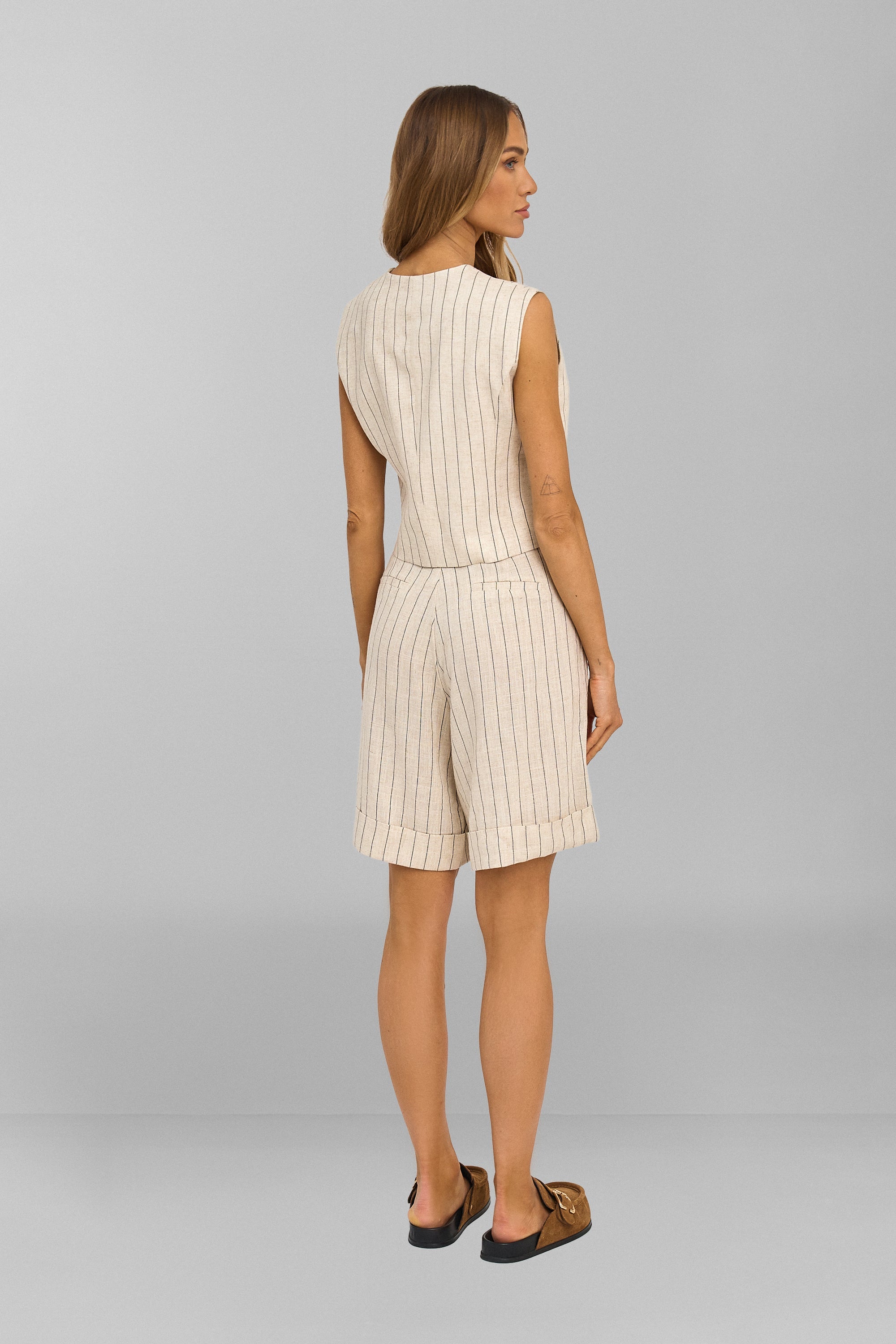 KAJA striped linen vest