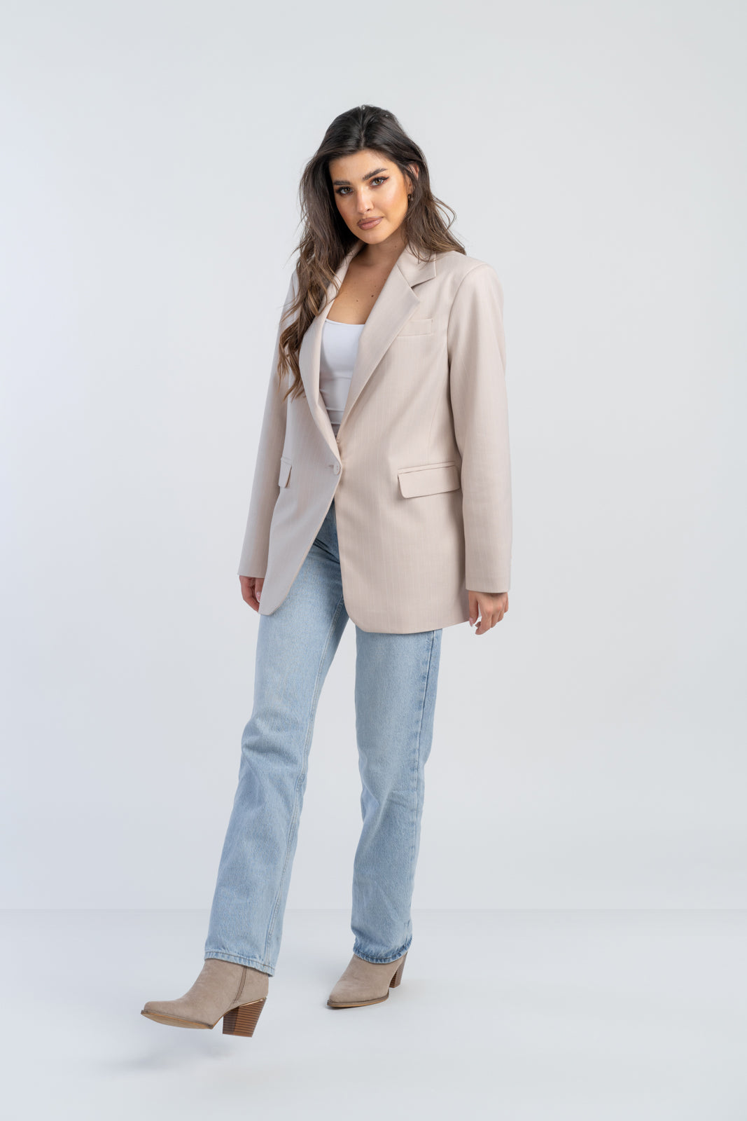 ALISON beige striped jacket