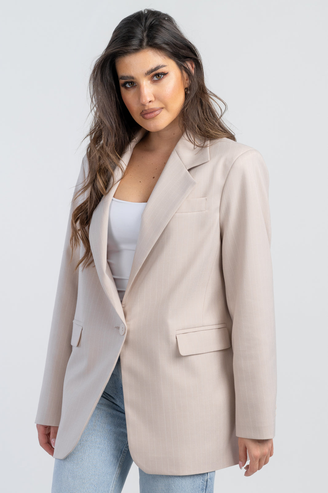 ALISON beige striped jacket