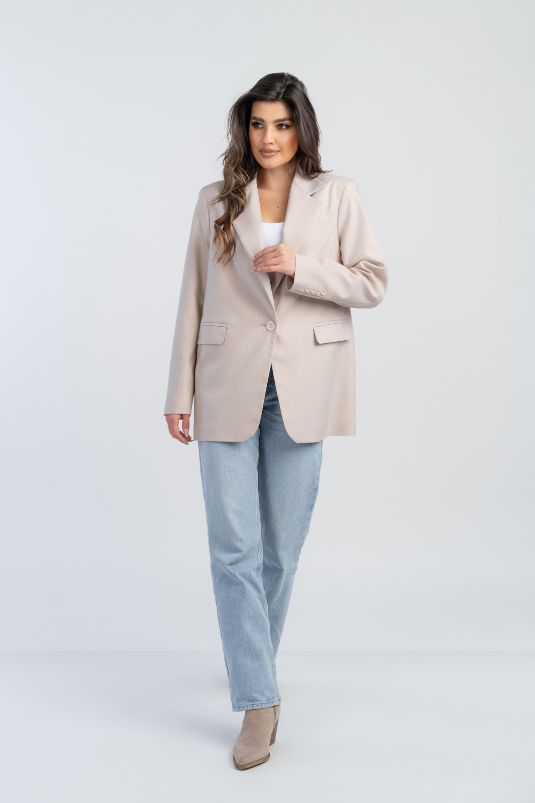 ALISON beige striped jacket